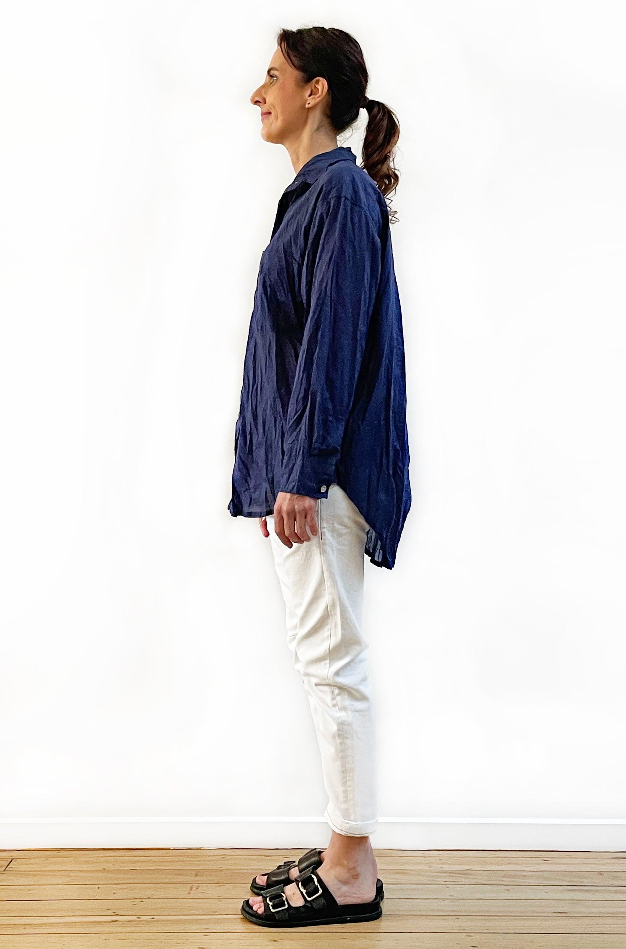 COTTON TWIST & GO SHIRT SOFT NAVY