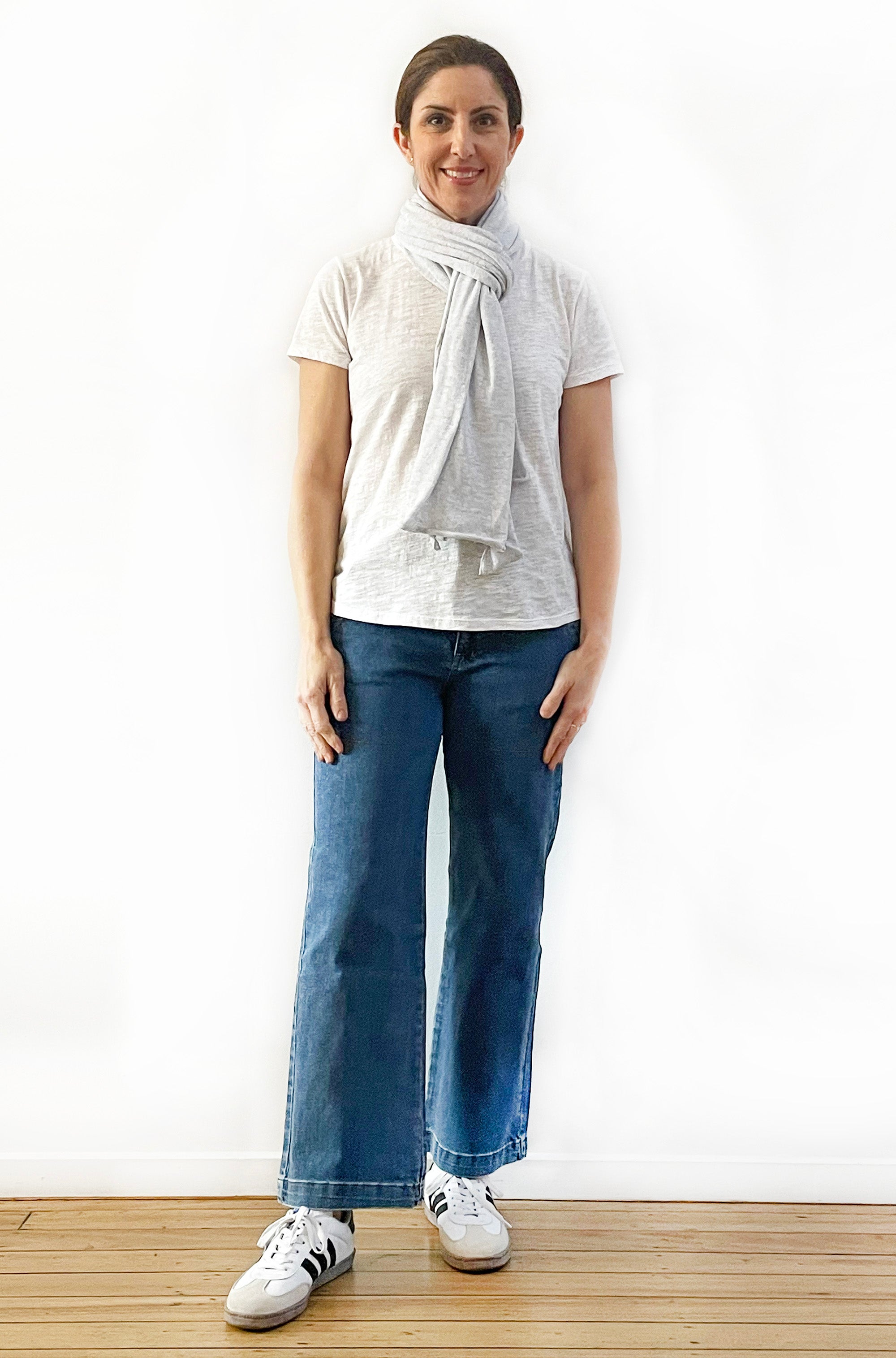DON'T FORGET ME COTTON 5-WAY KNIT PONCHO MIST GREY