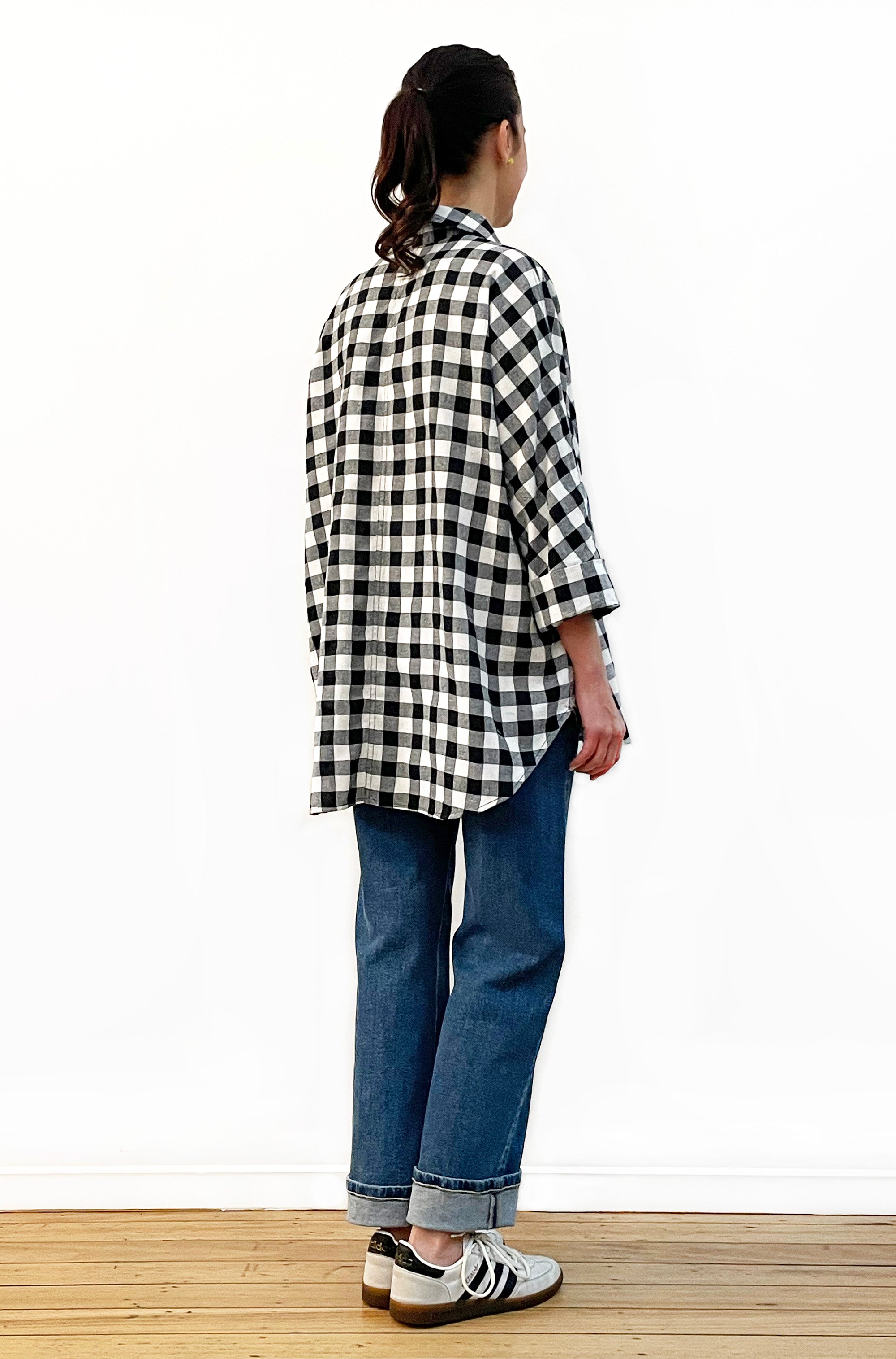 KIMONO SLEEVE SHIRT GINGHAM