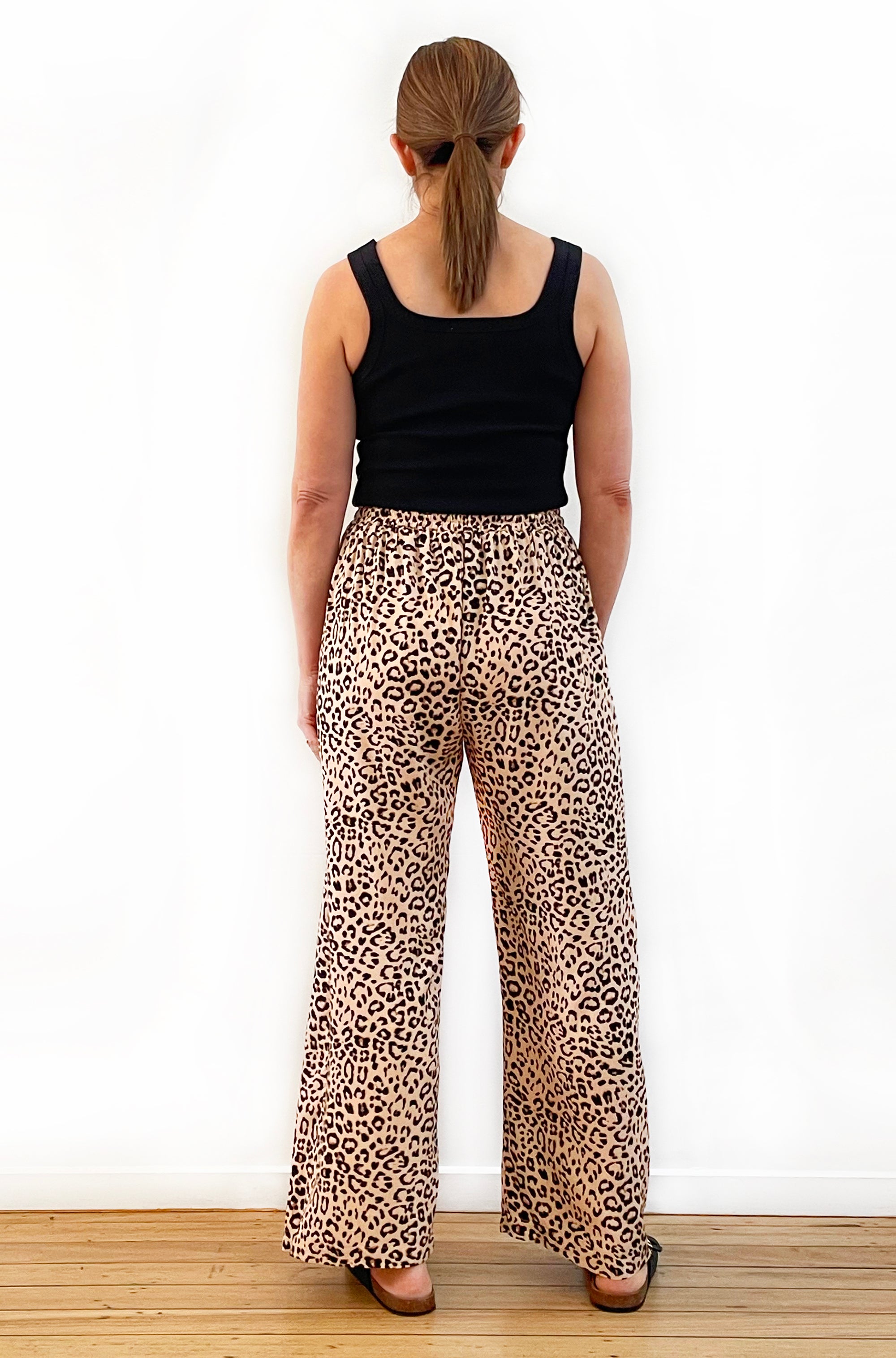 PRINT FULL LENGTH WIDE LEG PANT LEOPARD