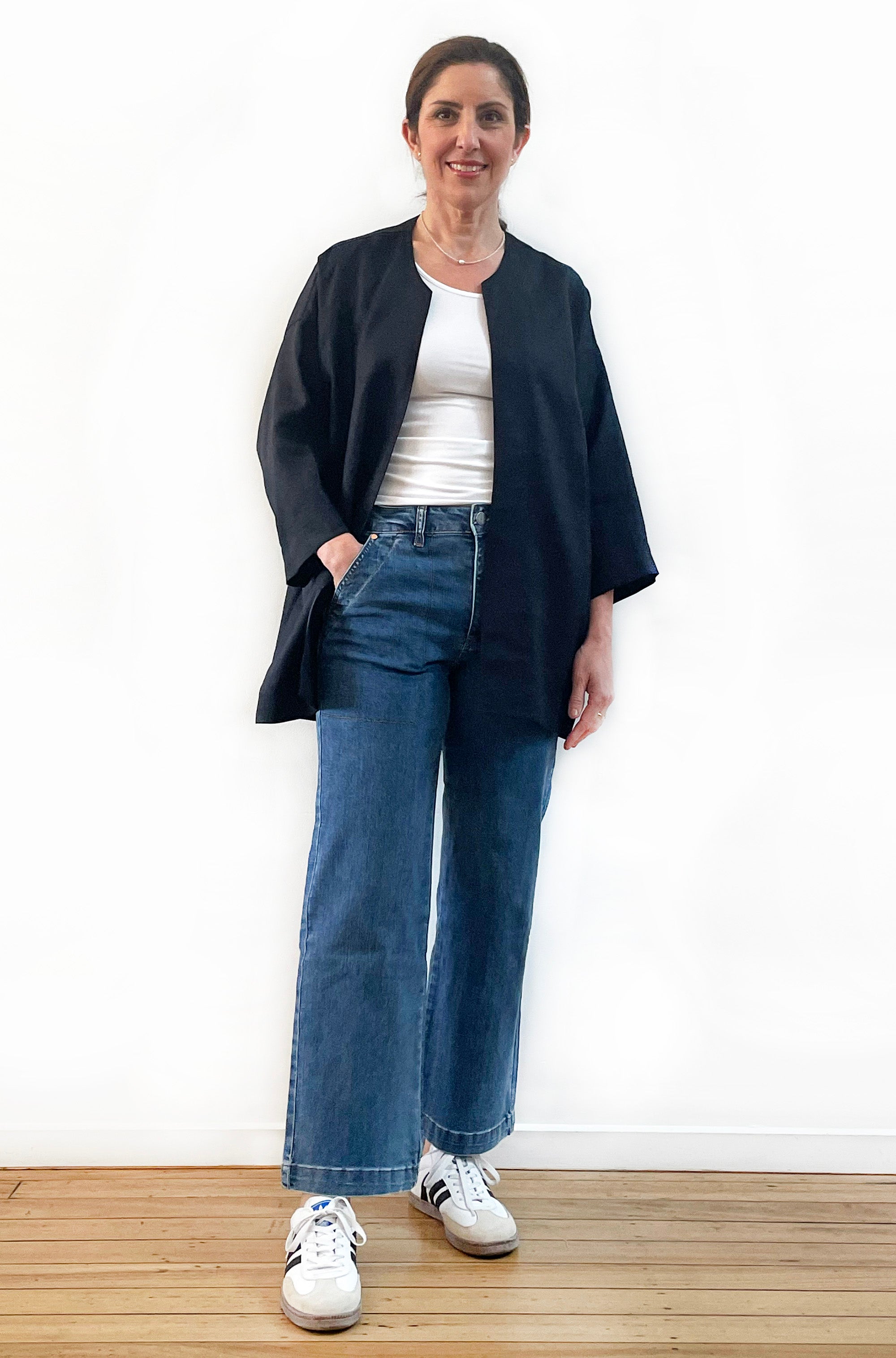 LINEN EASY JACKET BLACK
