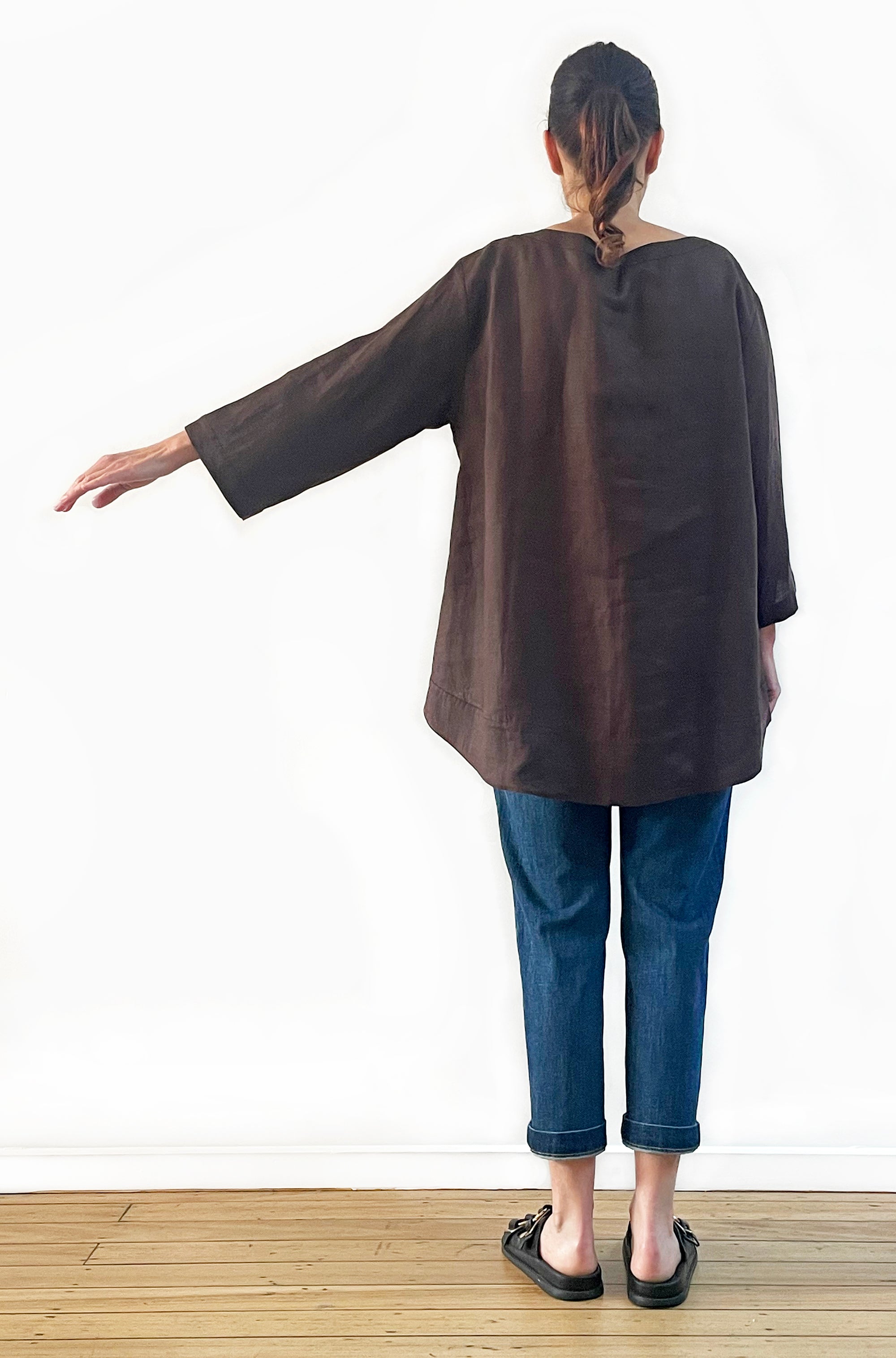 LINEN HI LO TOP CHOCOLATE