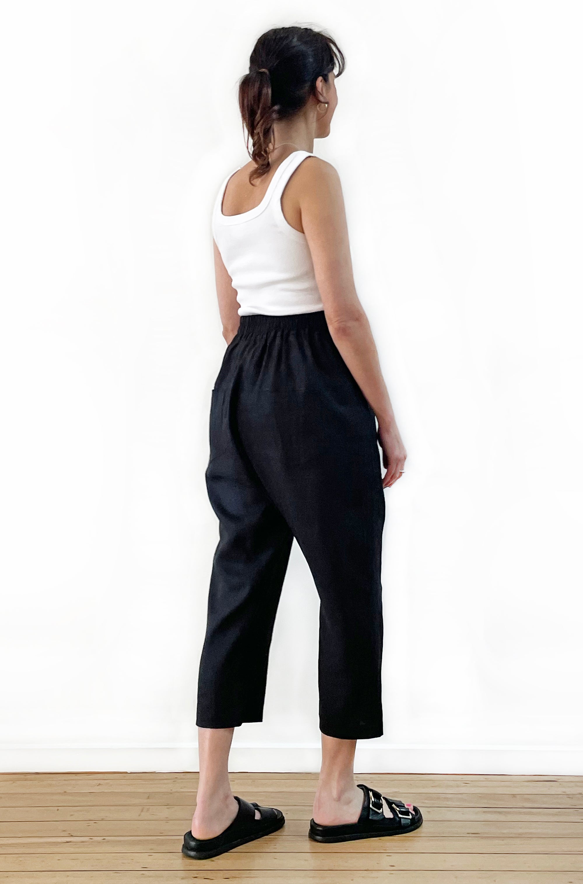 LINEN POCKET PANT BLACK