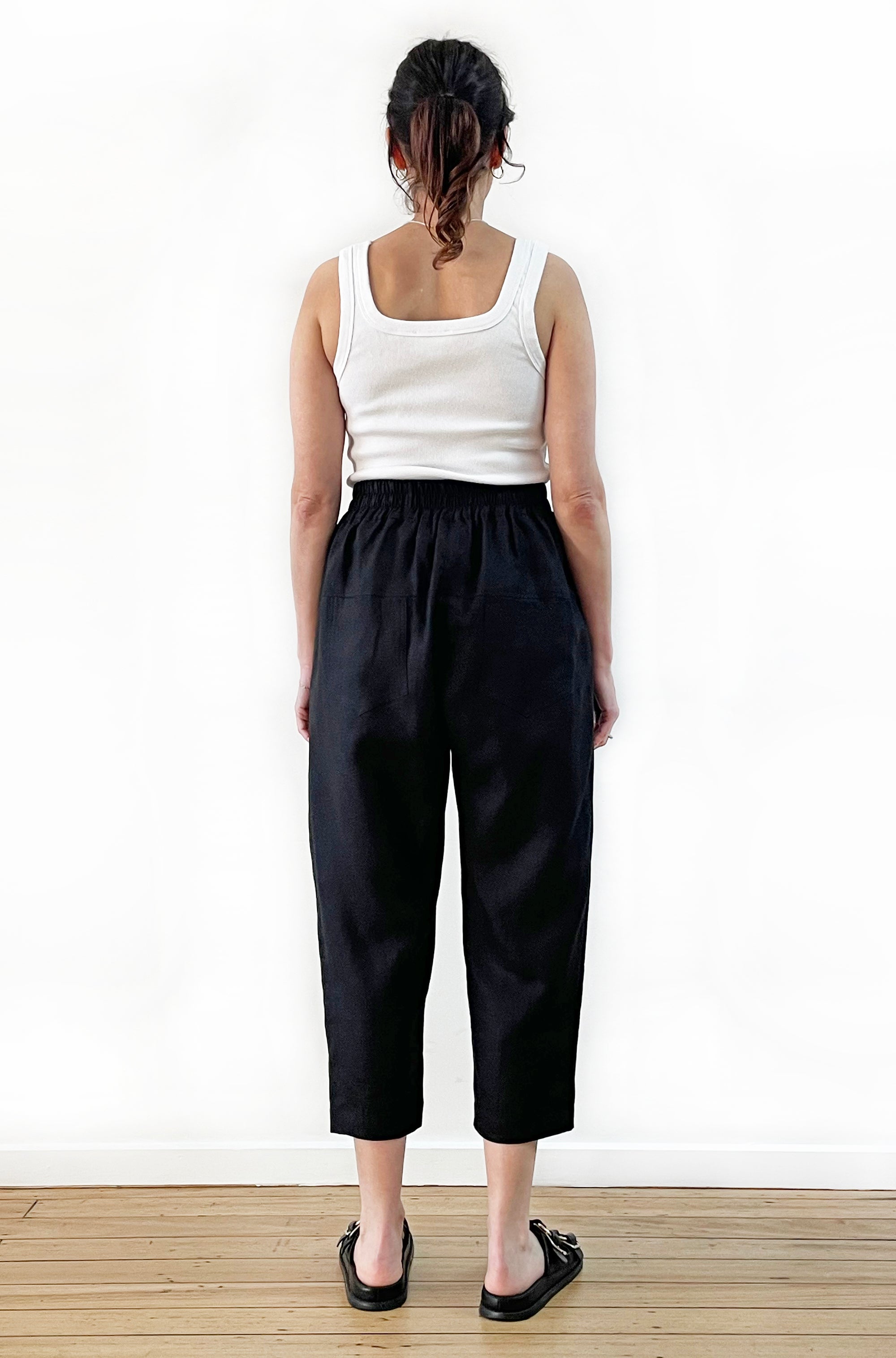 LINEN POCKET PANT BLACK