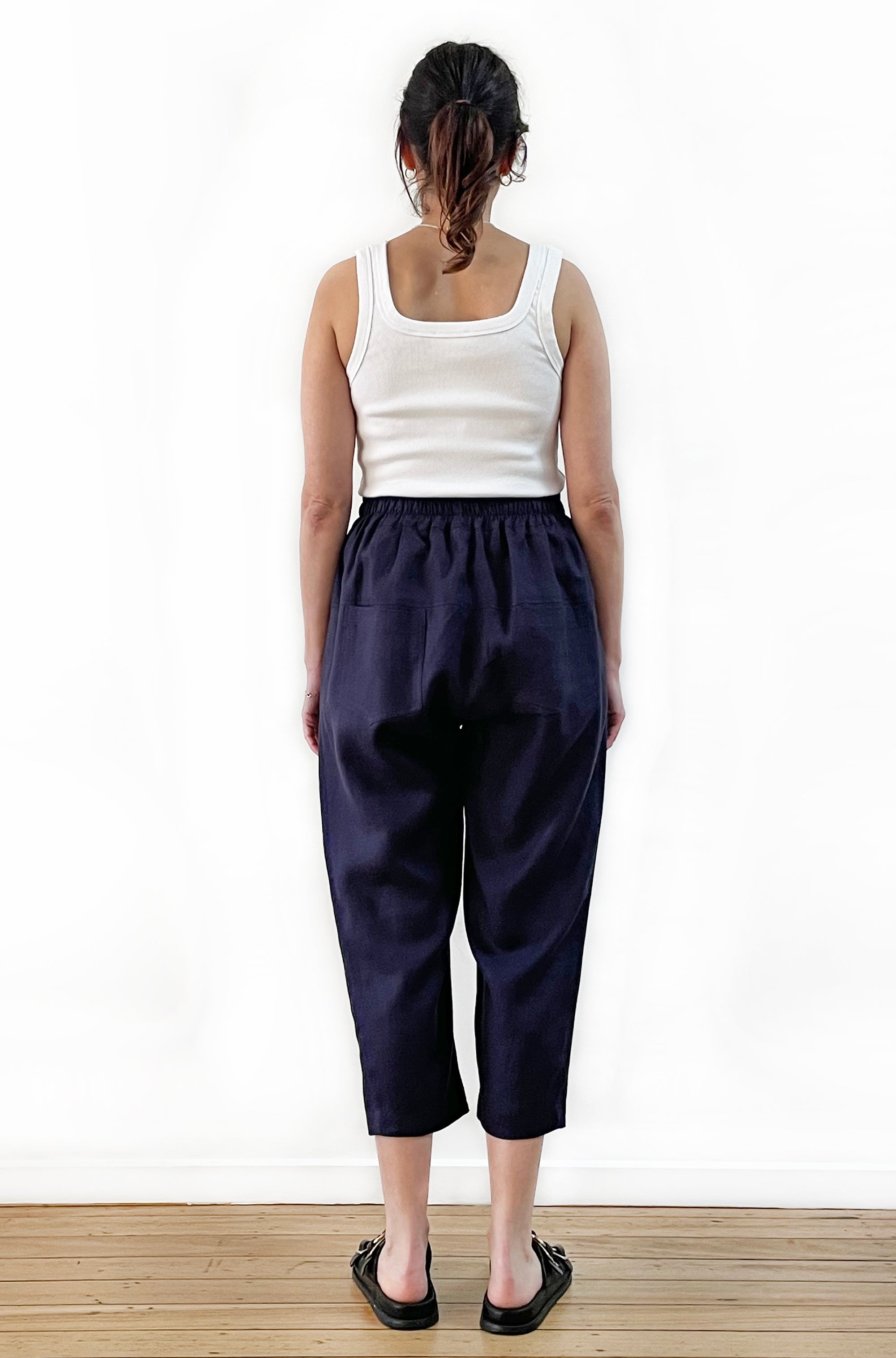 LINEN POCKET PANT NAVY