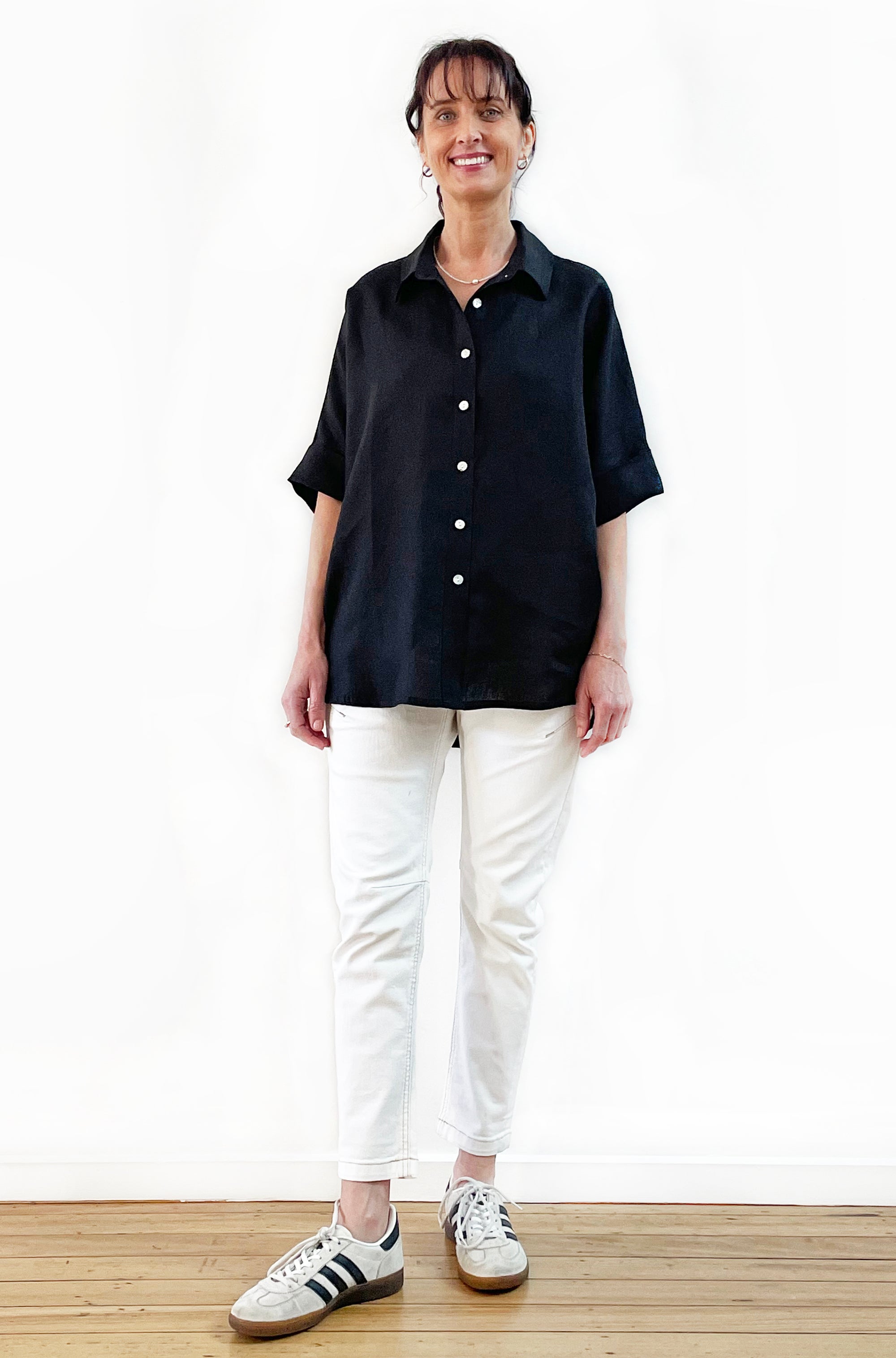 LINEN RELAXED SHIRT BLACK