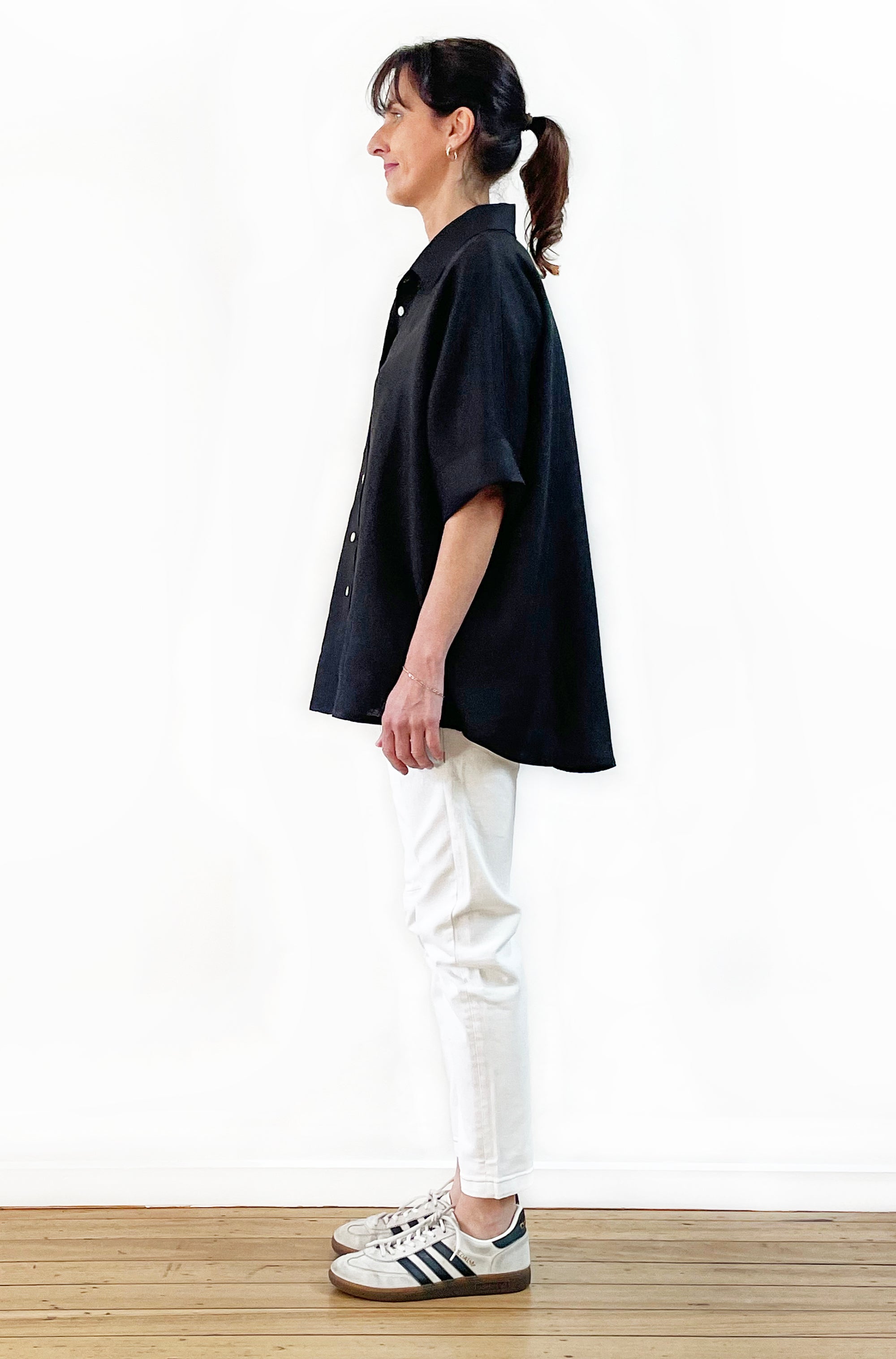 LINEN RELAXED SHIRT BLACK