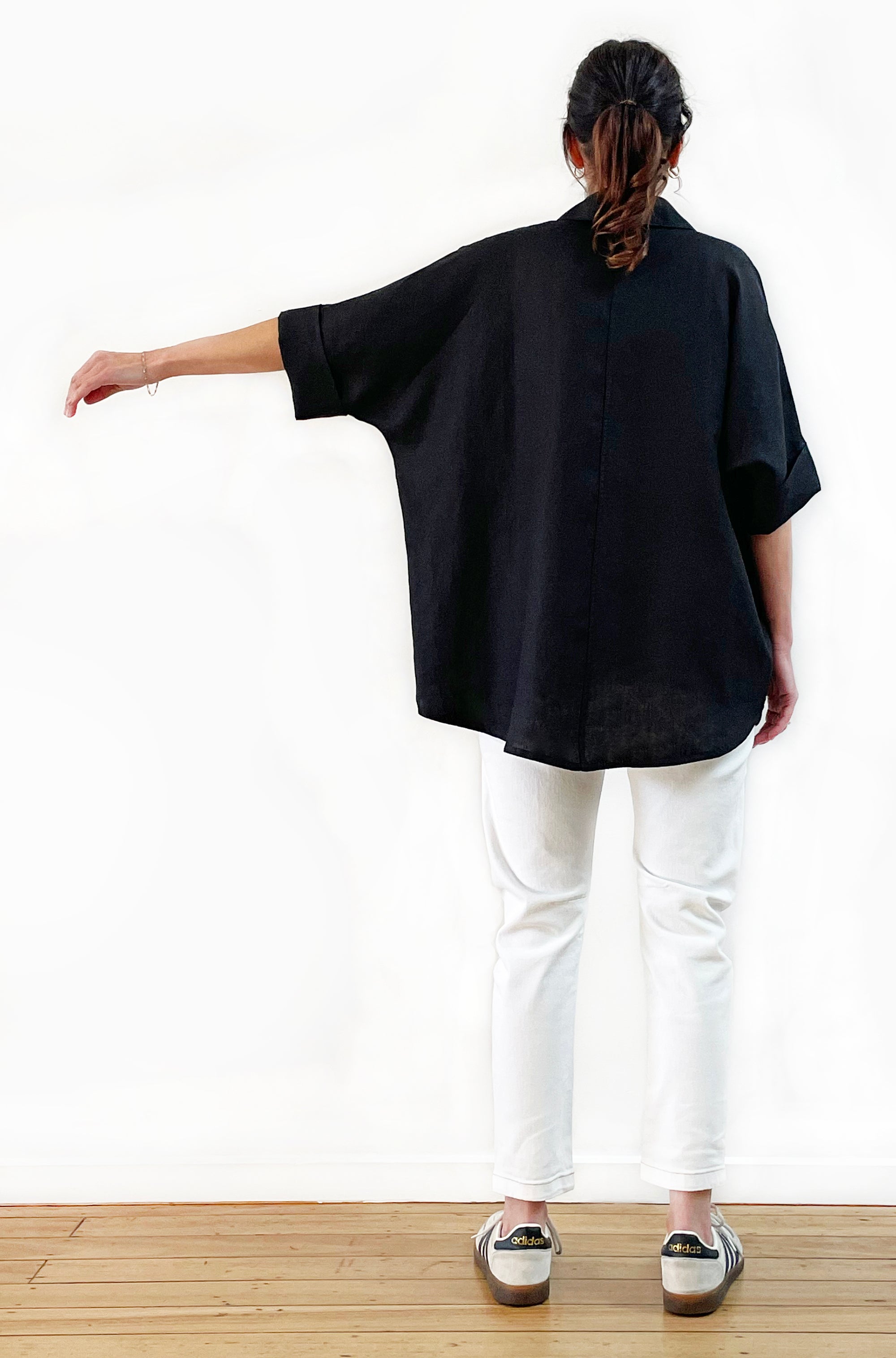 LINEN RELAXED SHIRT BLACK
