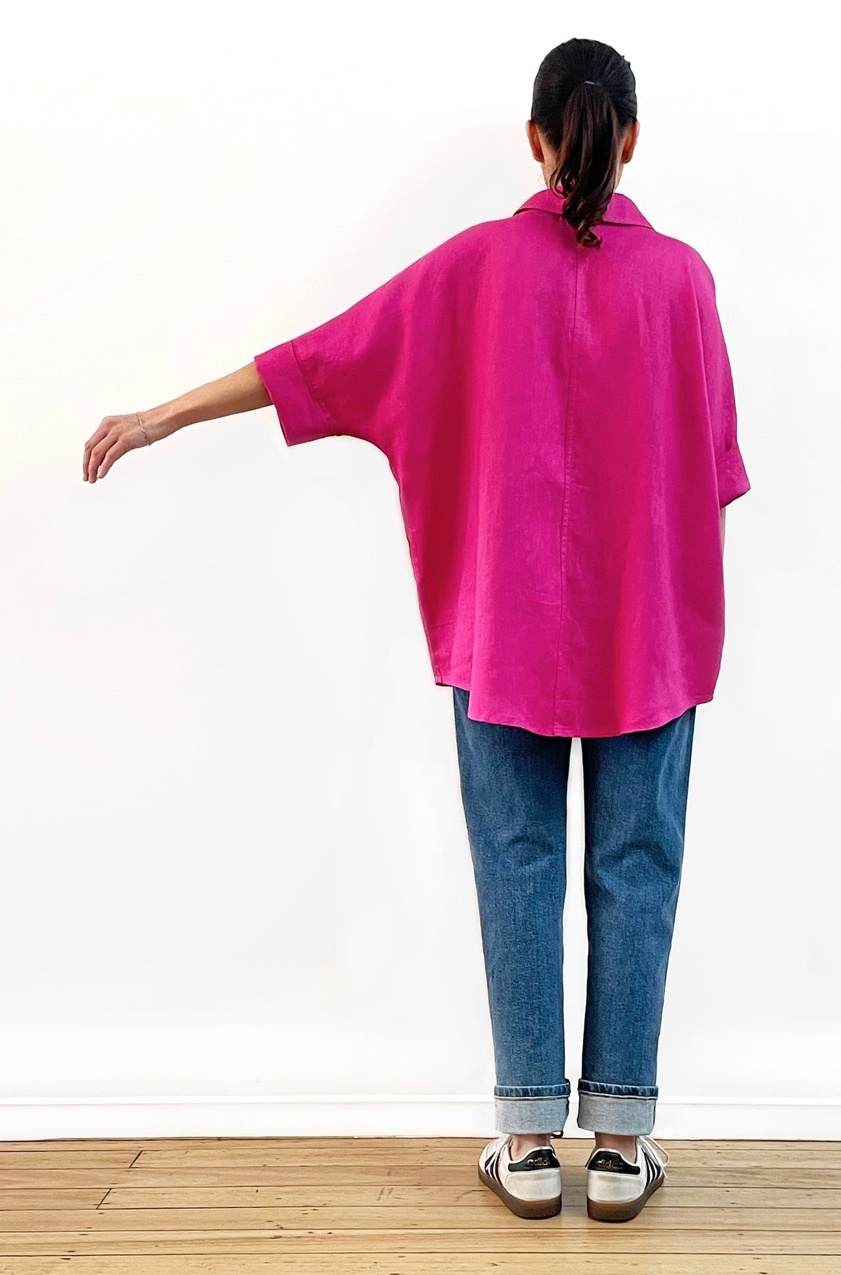 LINEN RELAXED SHIRT FUCHSIA