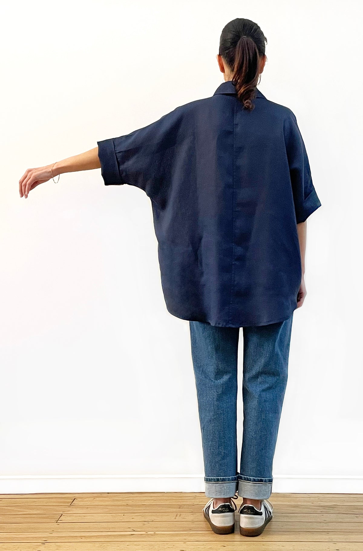 LINEN RELAXED SHIRT NAVY