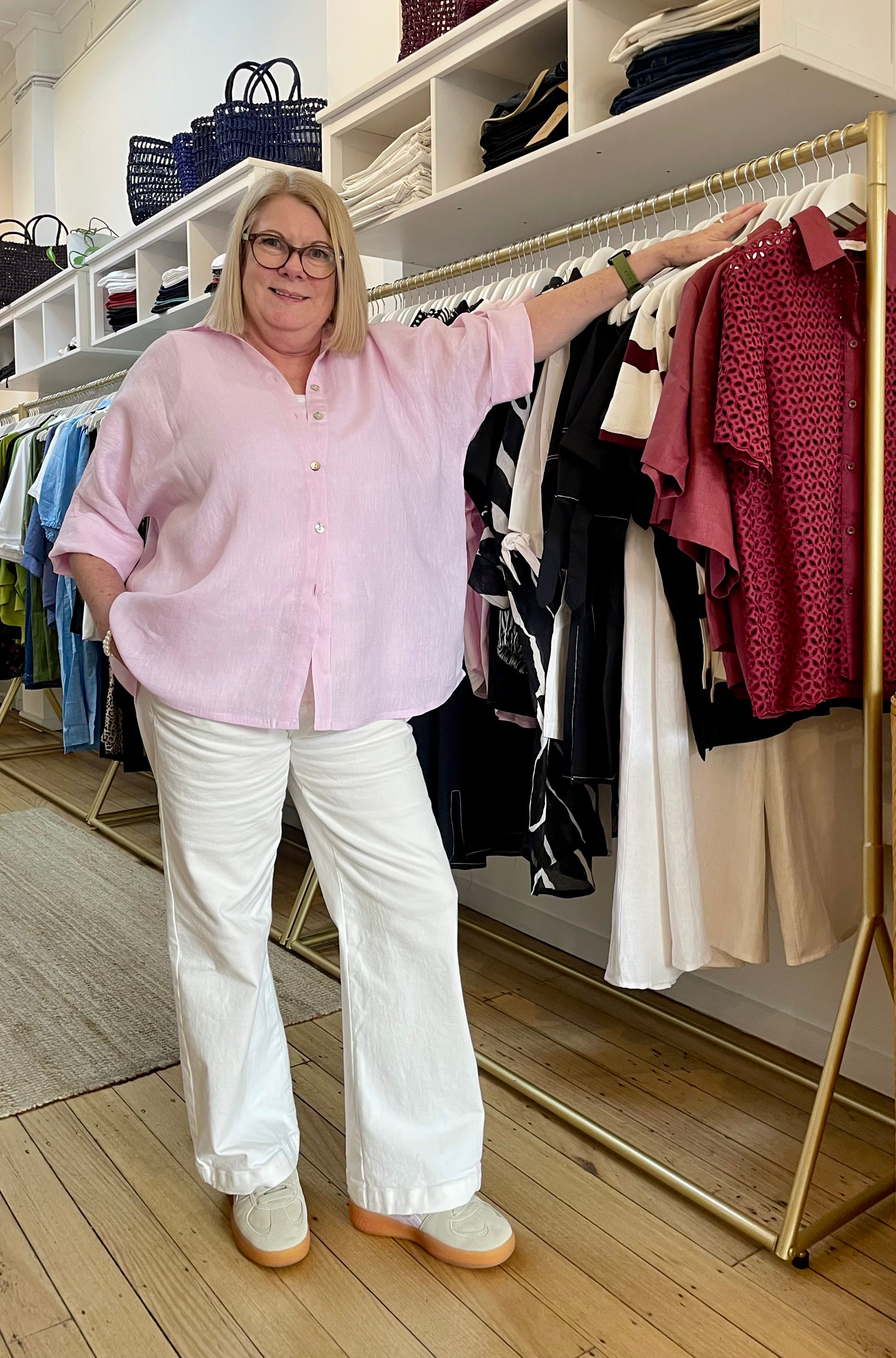 LINEN RELAXED SHIRT SOFT PINK