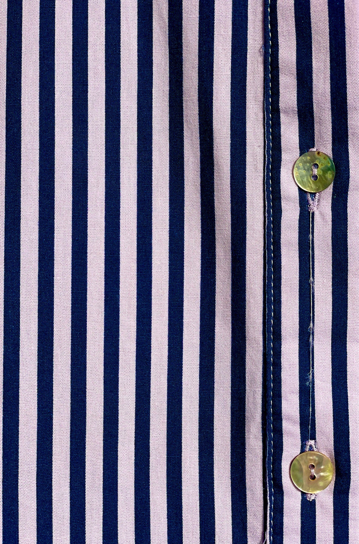 COTTON KIMONO SLEEVE SHIRT NAVY/LILAC STRIPE