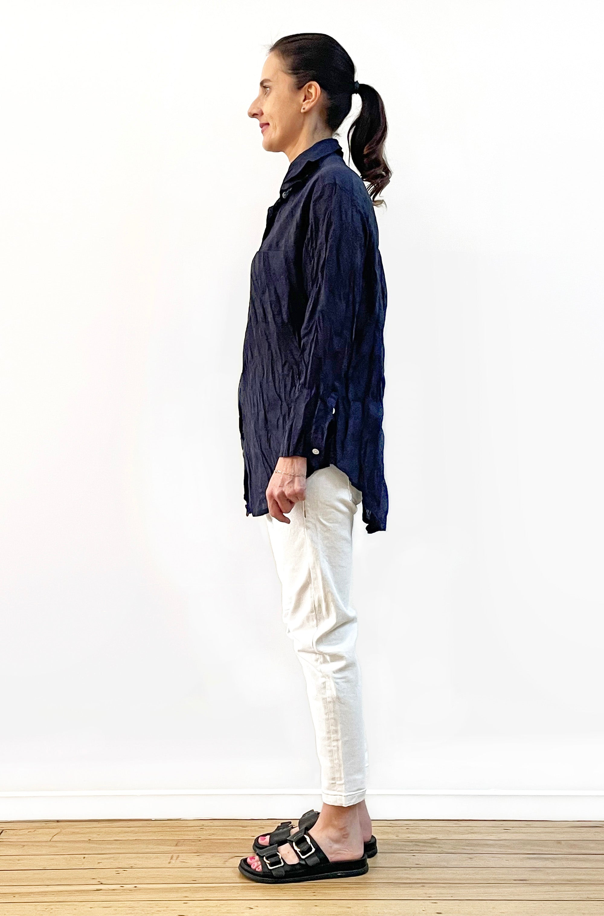 COTTON TWIST & GO SHIRT FRENCH NAVY