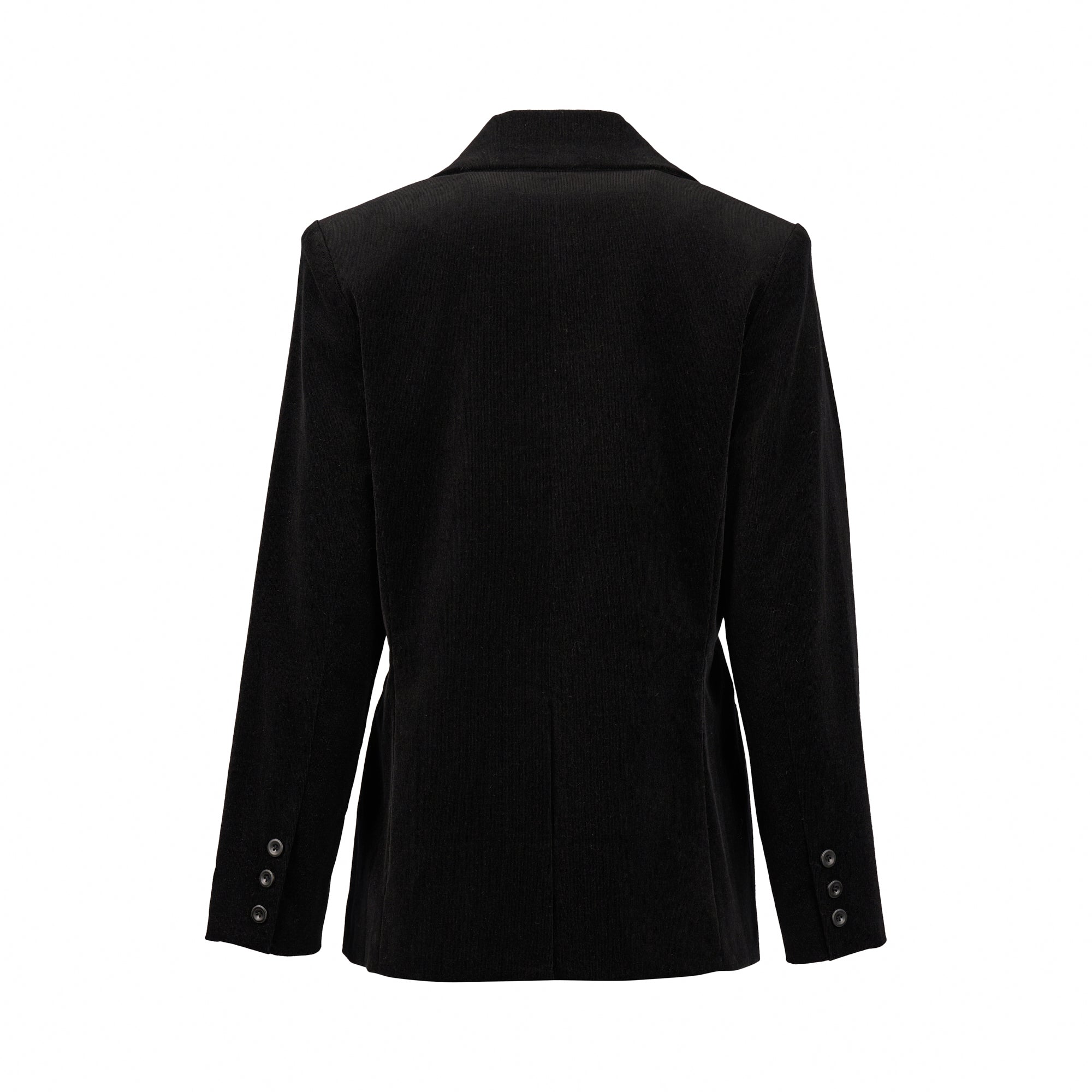 VASSALLI SHAPED PINWALE CORD BLAZER BLACK