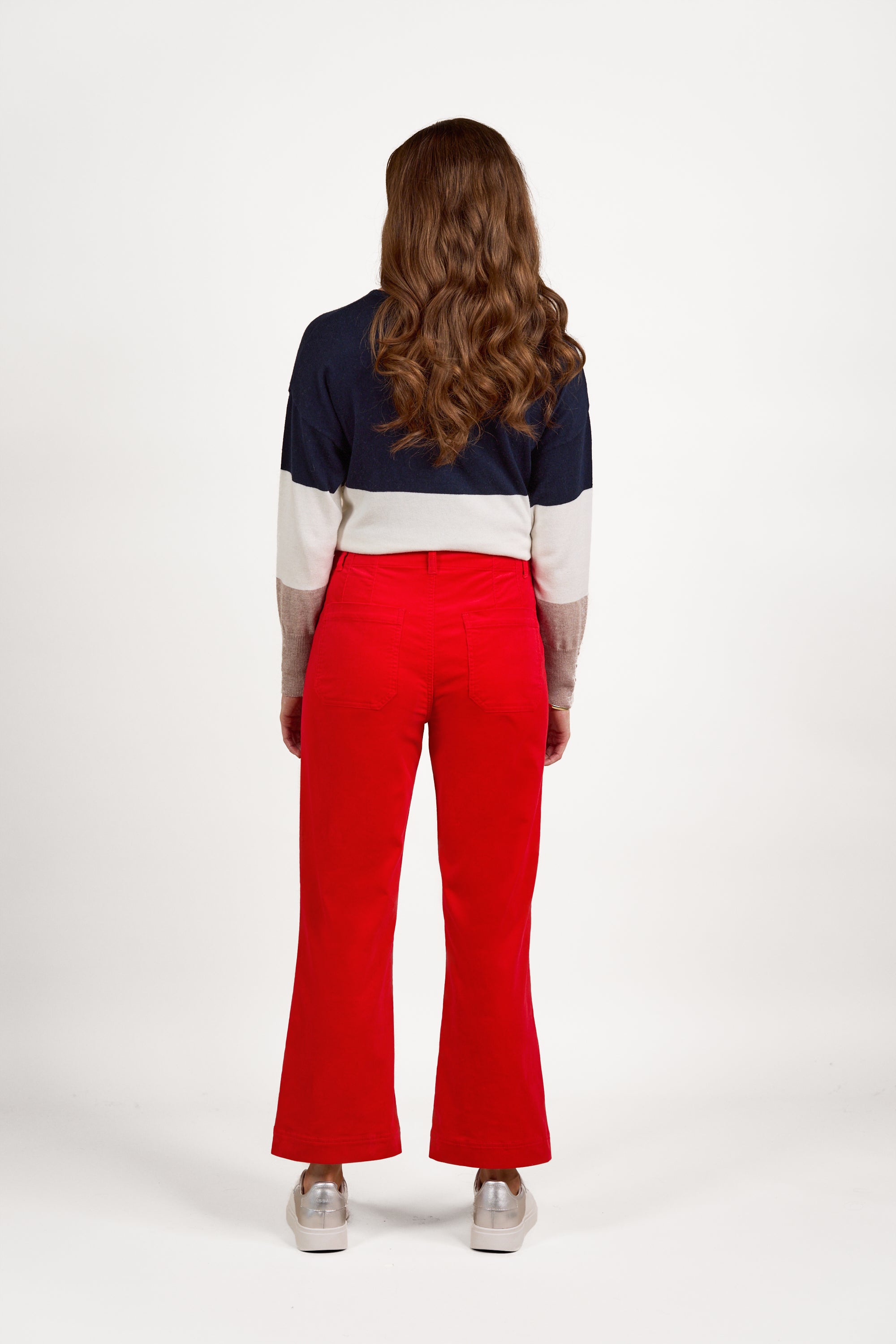 VASSALLI WIDE LEG ANKLE GRAZER CORD PANT FIESTA RED