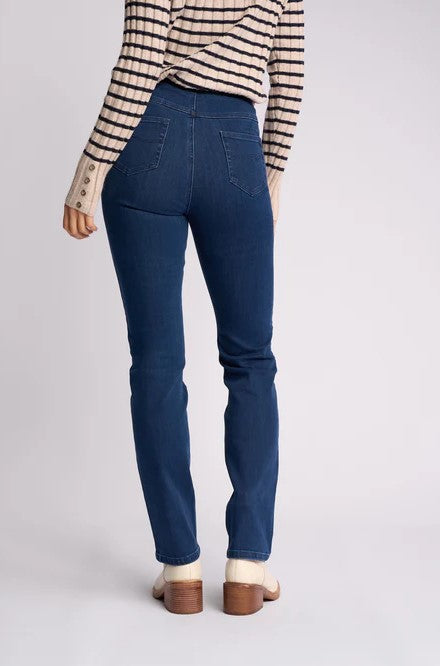 VASSALLI BAY SLIM LEG PULL ON JEAN BLUE DENIM