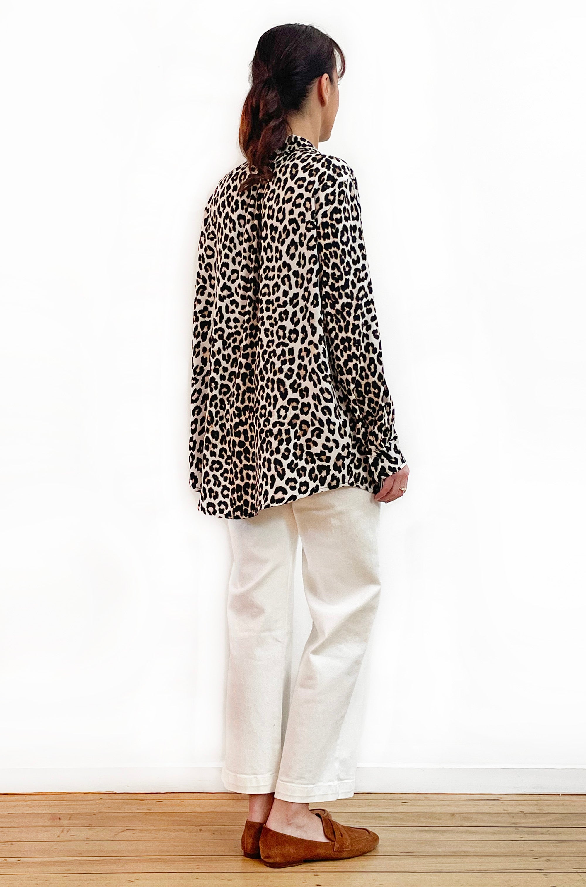 VISCOSE BUTTON THRU SHIRT LEOPARD