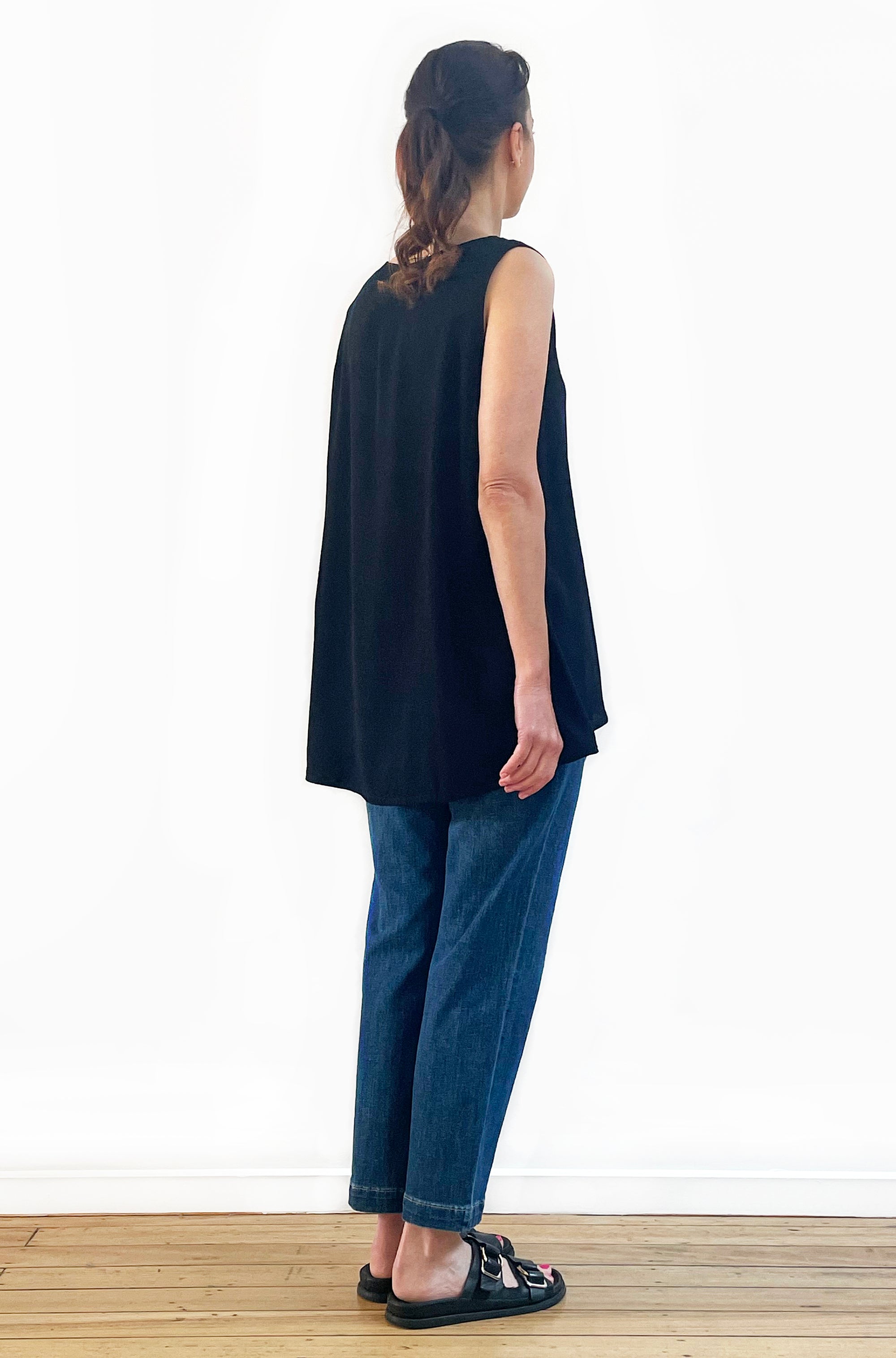 VISCOSE HI LO TANK BLACK