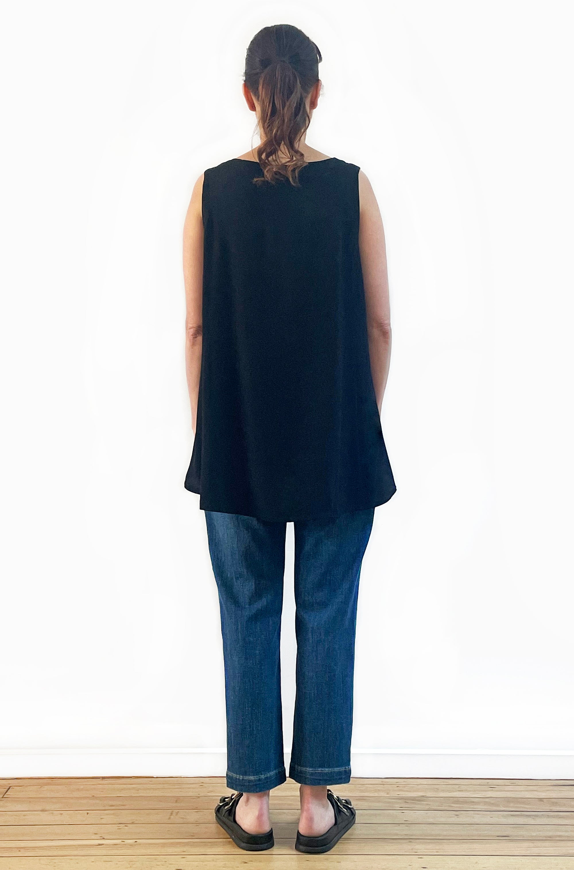 VISCOSE HI LO TANK BLACK