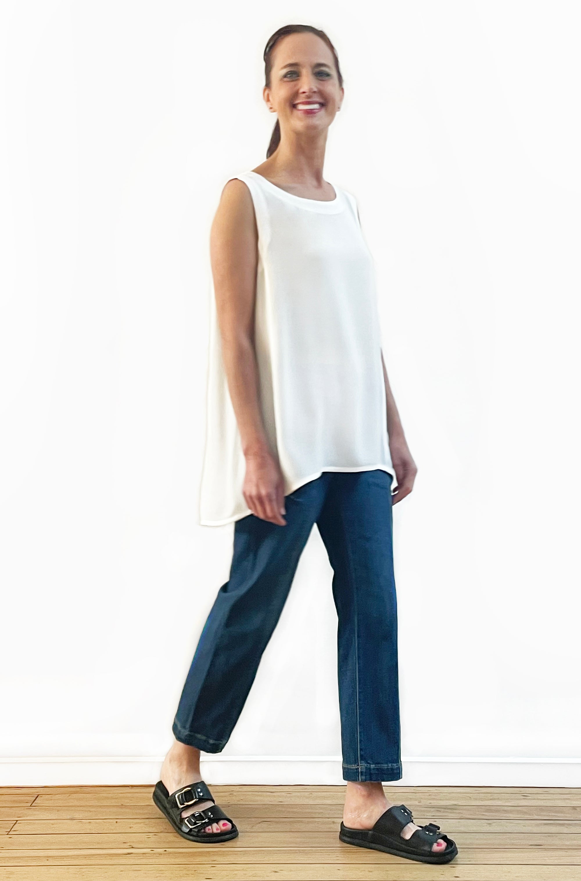 VISCOSE HI LO TANK IVORY