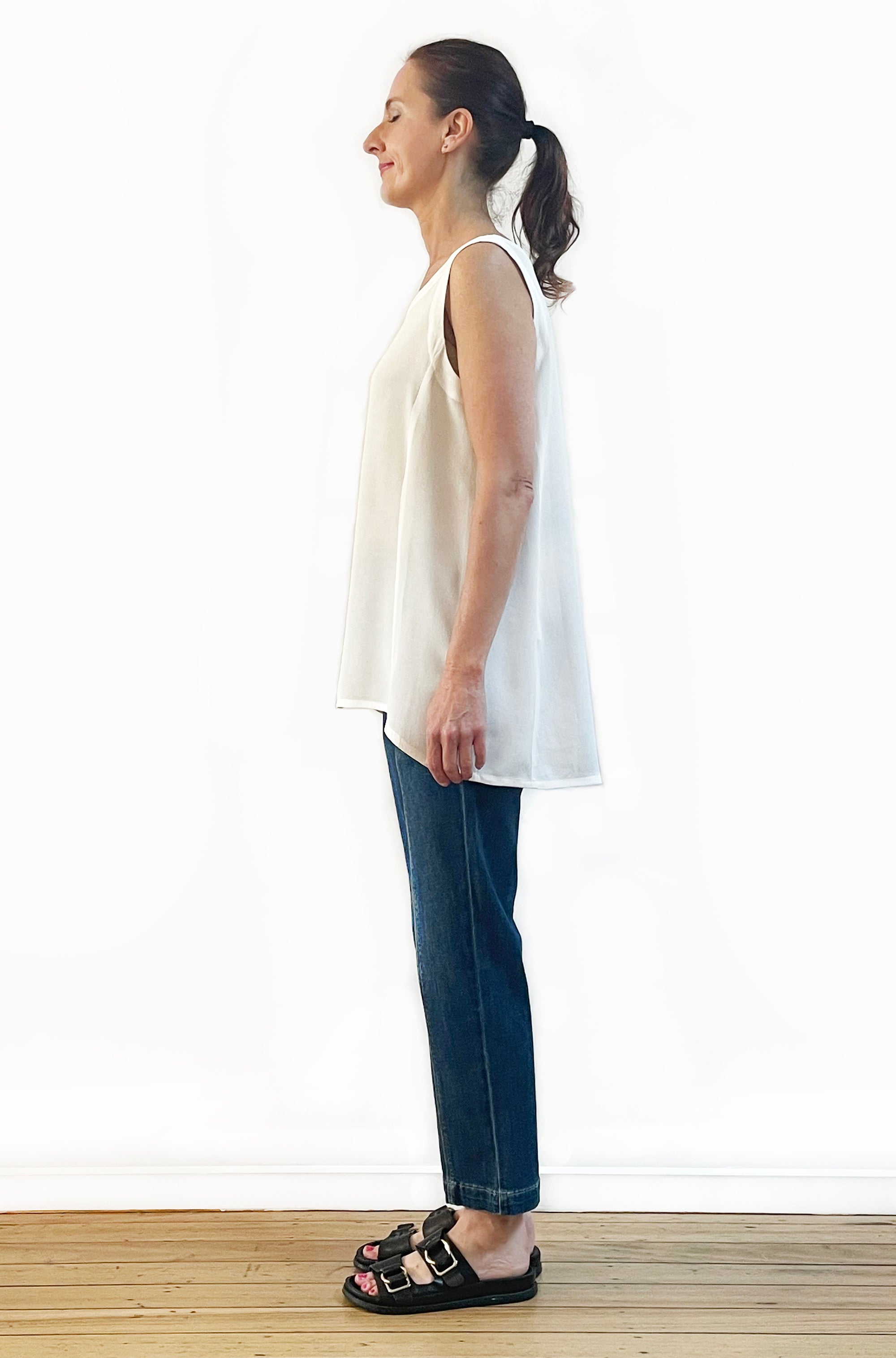 VISCOSE HI LO TANK IVORY
