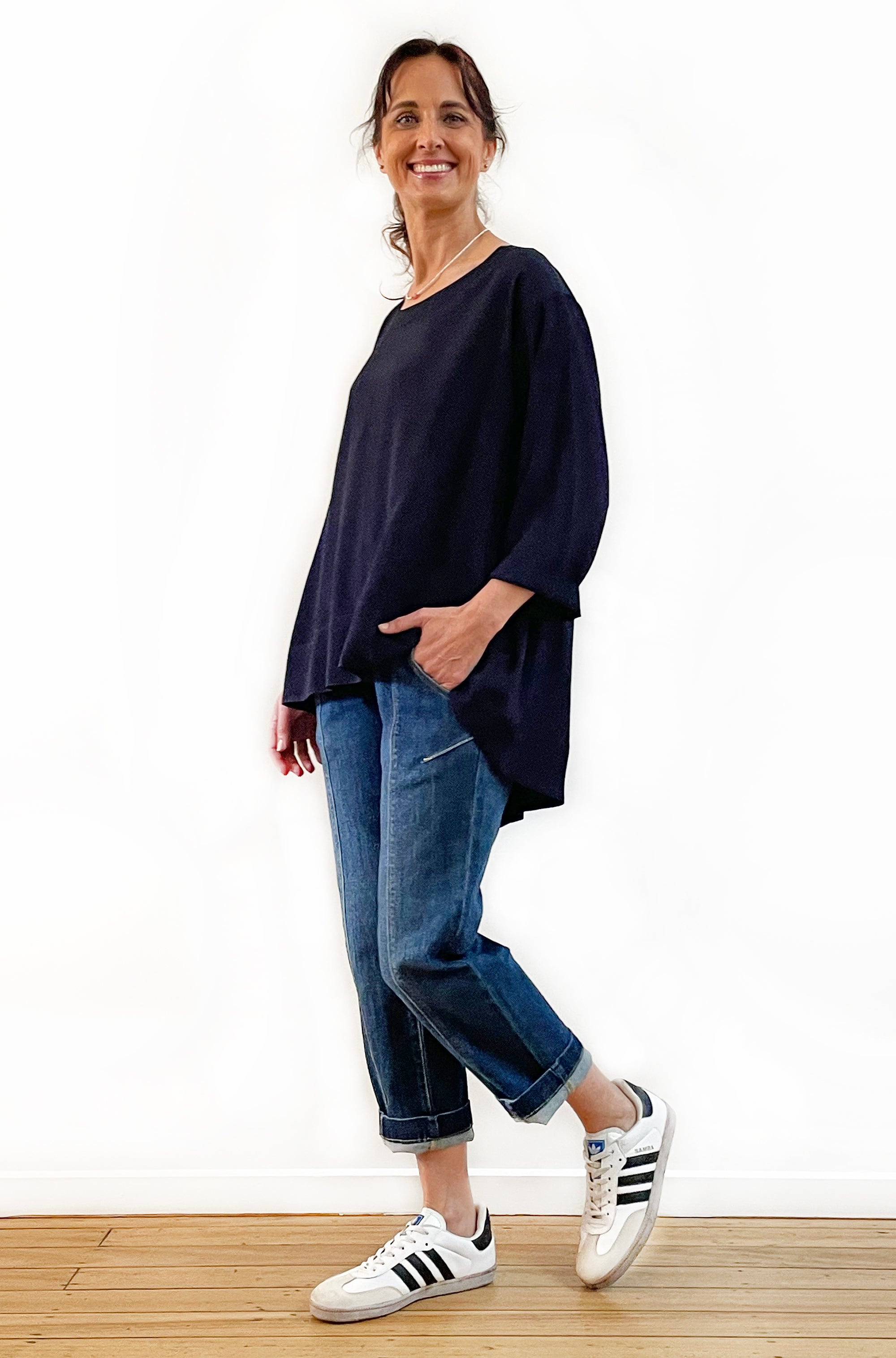 VISCOSE HI LO TOP NAVY