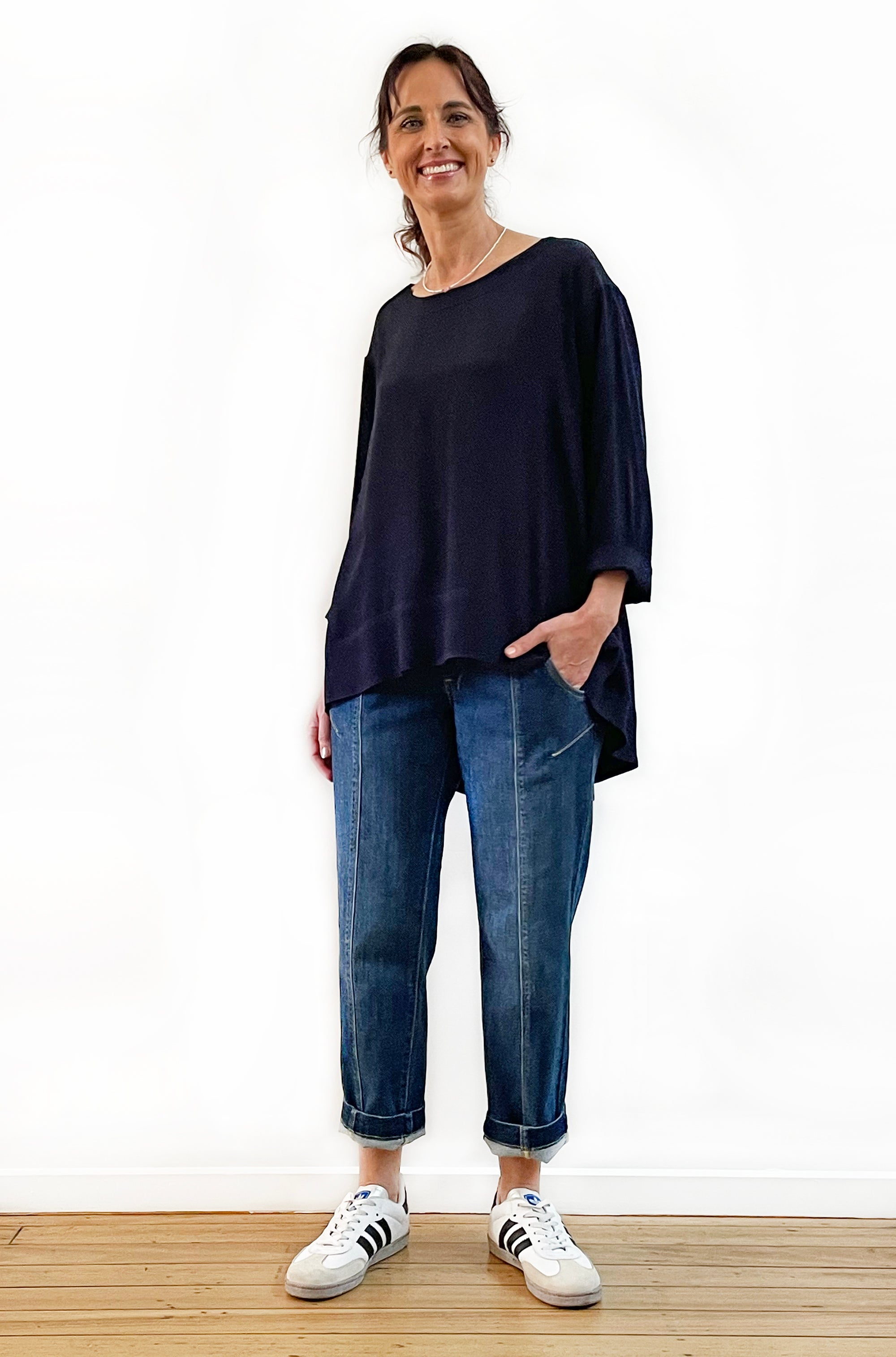 VISCOSE HI LO TOP NAVY
