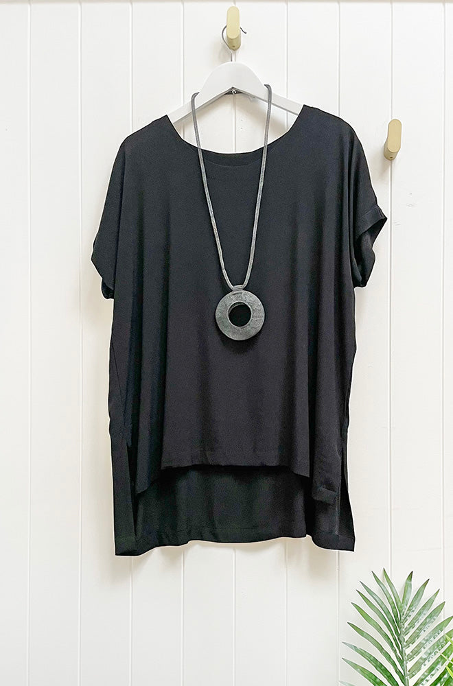 WIRE DONUT NECKLACE DARK GREY