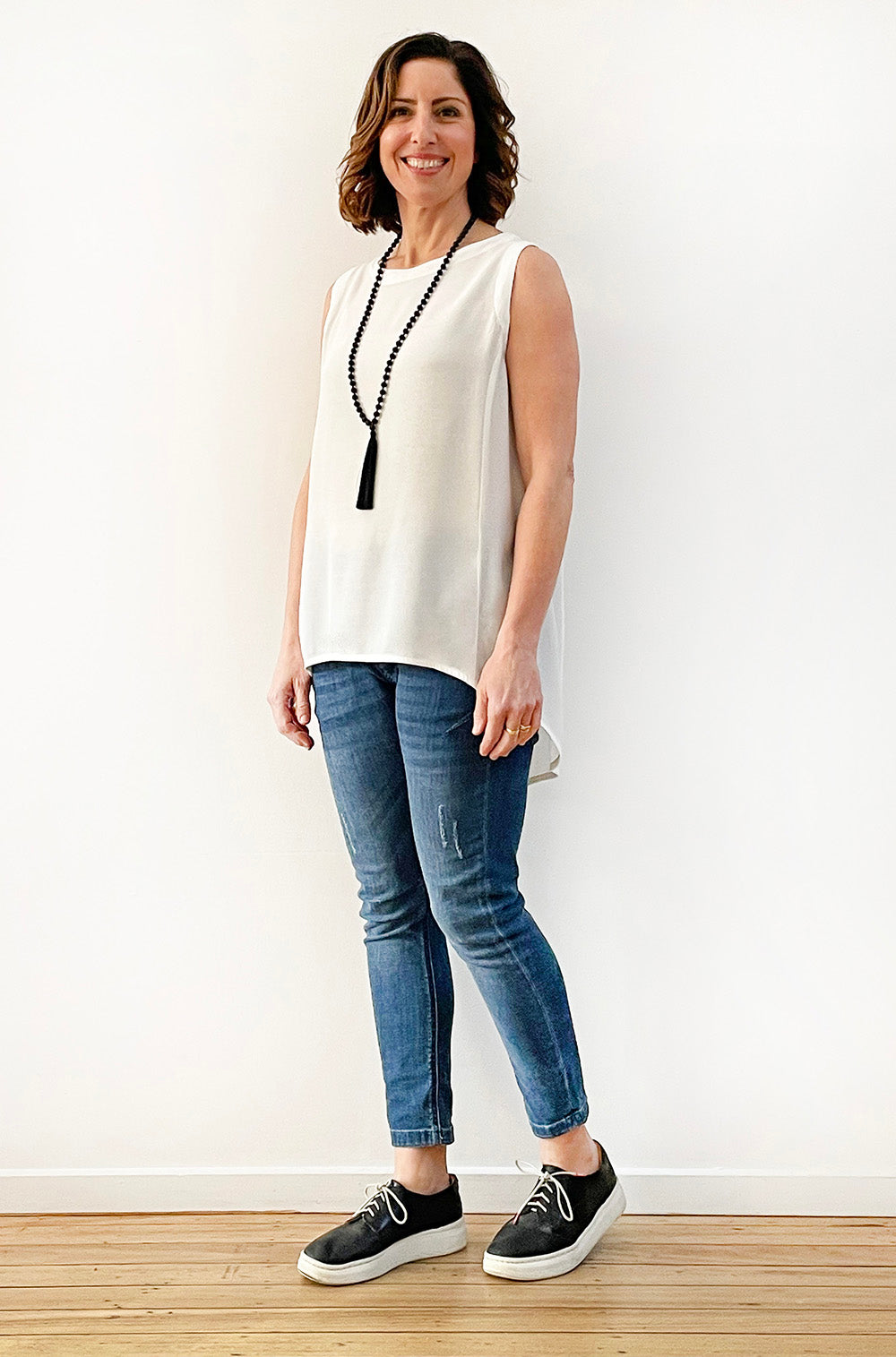 VISCOSE HI LO TANK IVORY