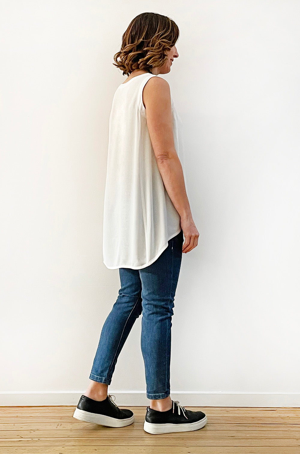 VISCOSE HI LO TANK IVORY