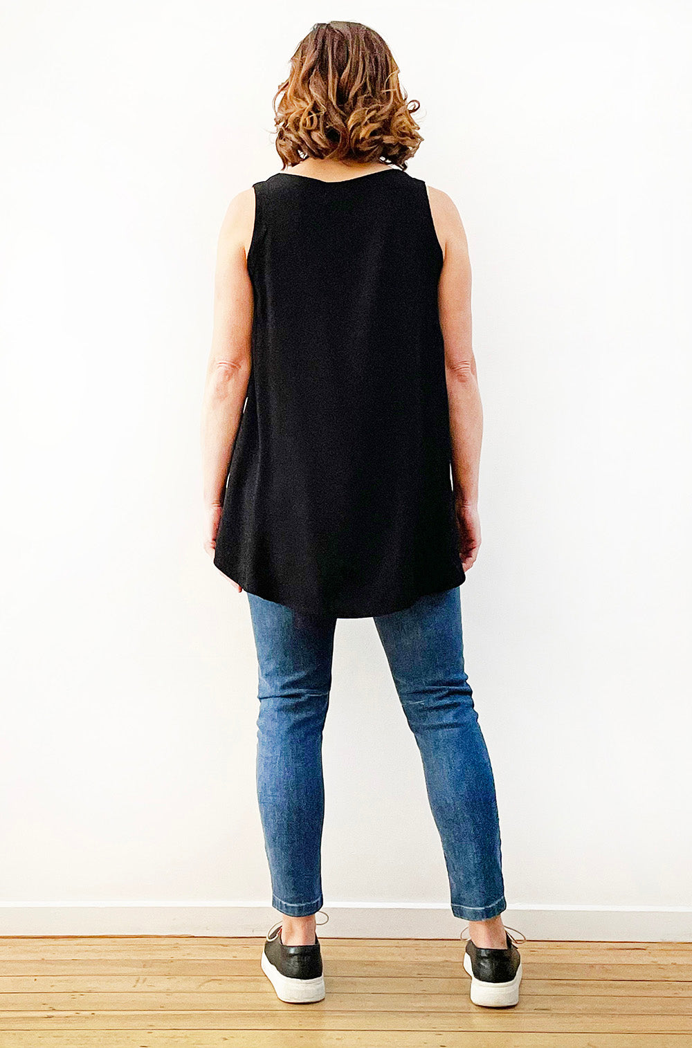 VISCOSE HI LO TANK BLACK
