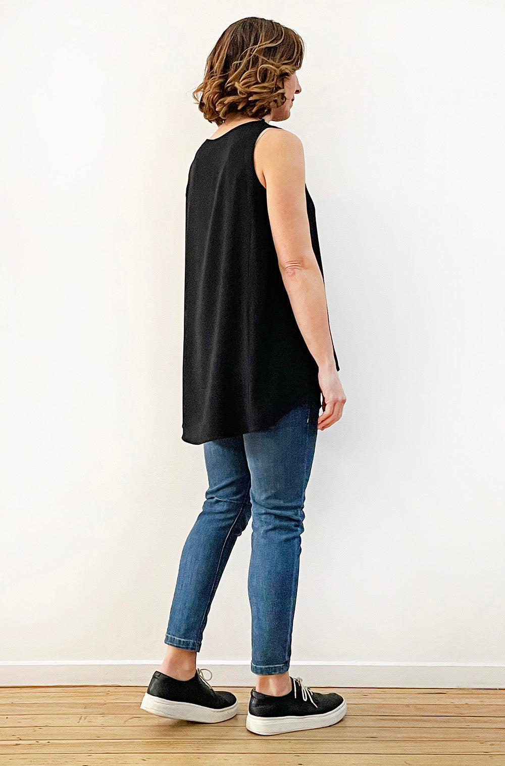VISCOSE HI LO TANK BLACK