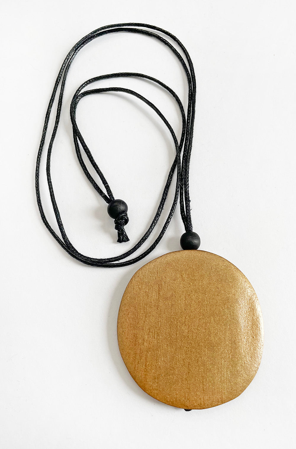 WOODEN DISC NECKLACE GOLD