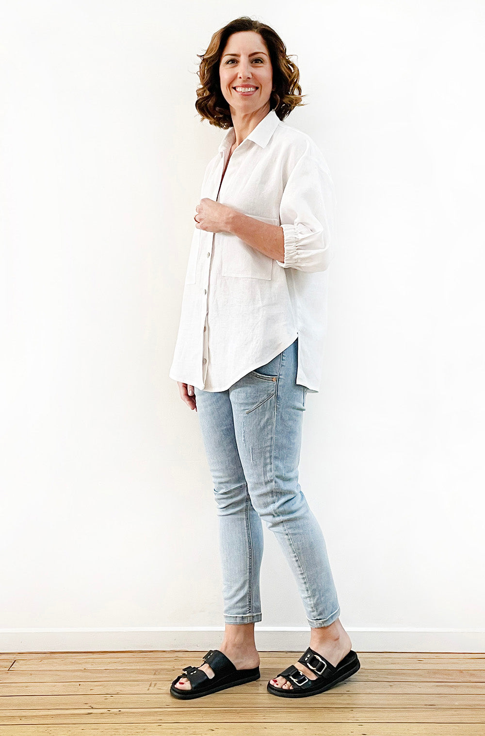 LINEN BUTTON THRU SHIRT WHITE