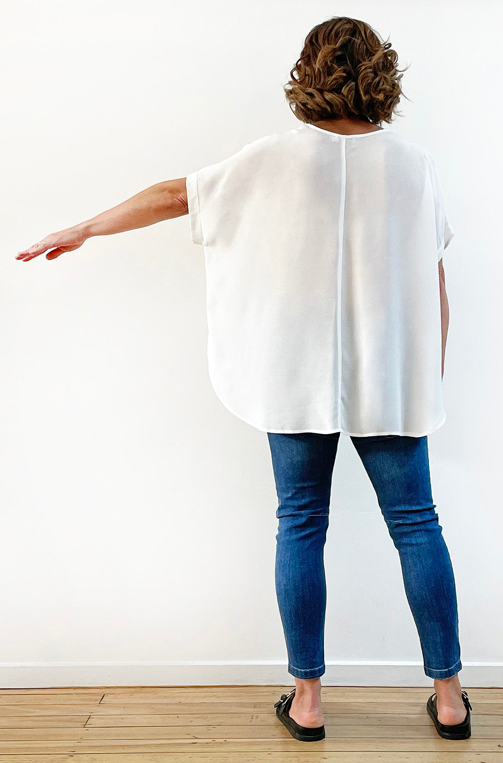 VISCOSE SHORT SLEEVE CIRCLE TOP IVORY