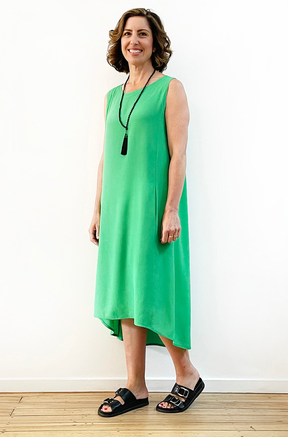 VISCOSE HI LO TANK DRESS MINTY GREEN