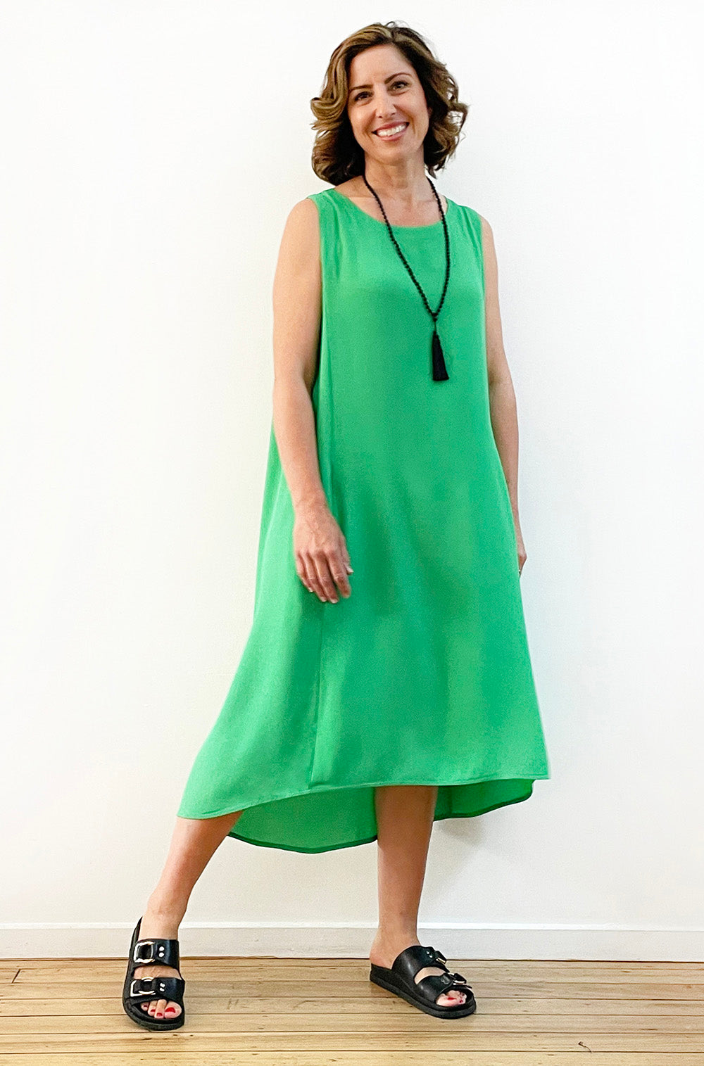 VISCOSE HI LO TANK DRESS MINTY GREEN