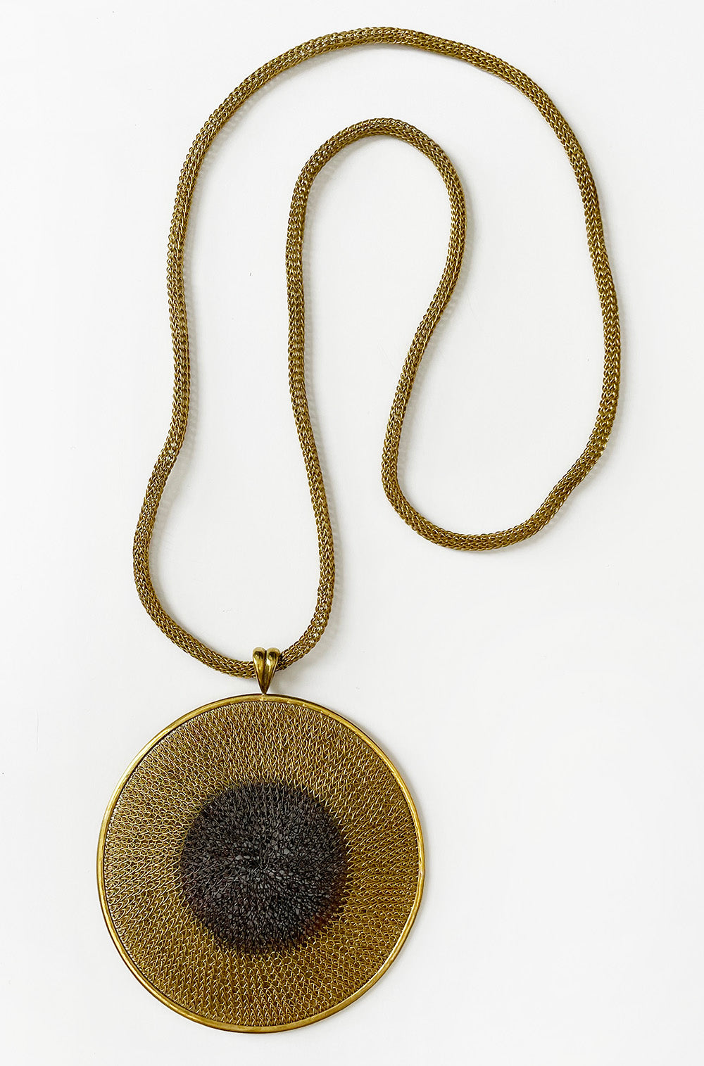 WIRE TWO TONE DISC PENDANT BRASS