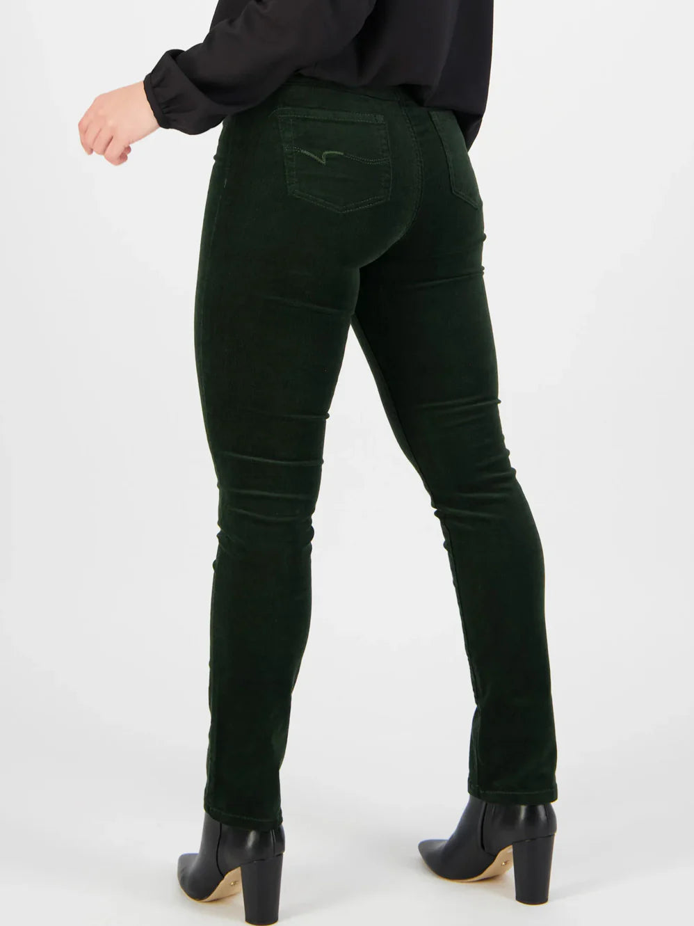 VASSALLI BAY SLIM LEG CORD PULL ON PANT FOREST