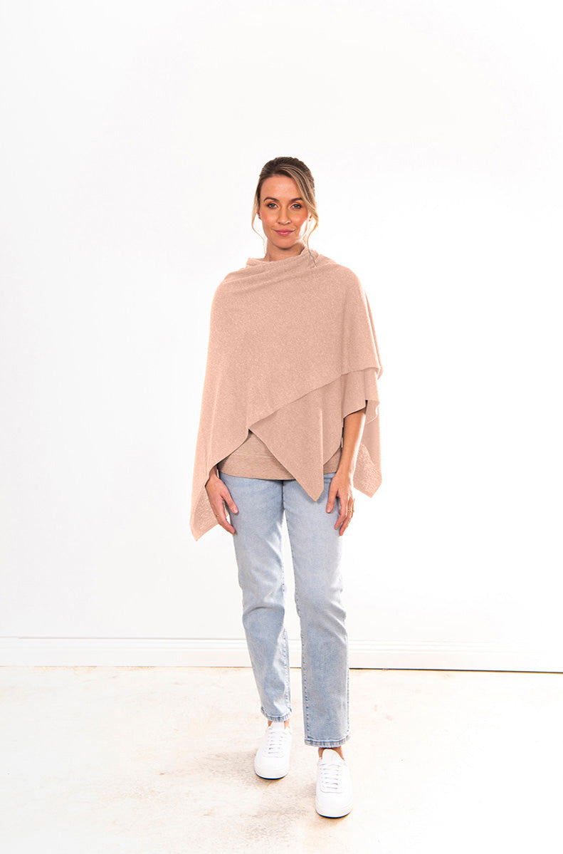 BRIDGE & LORD MERINO CASHMERE WRAP STONE