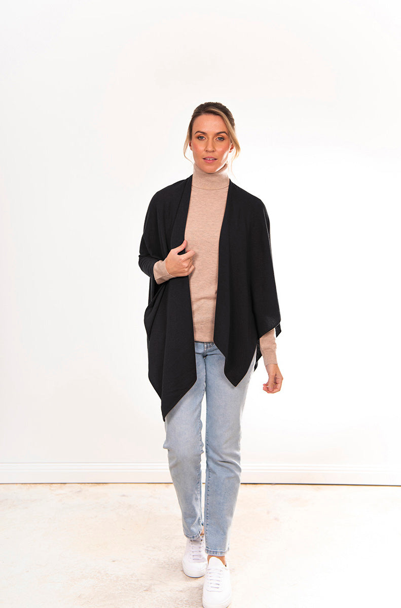 BRIDGE & LORD MERINO CASHMERE WRAP COAL