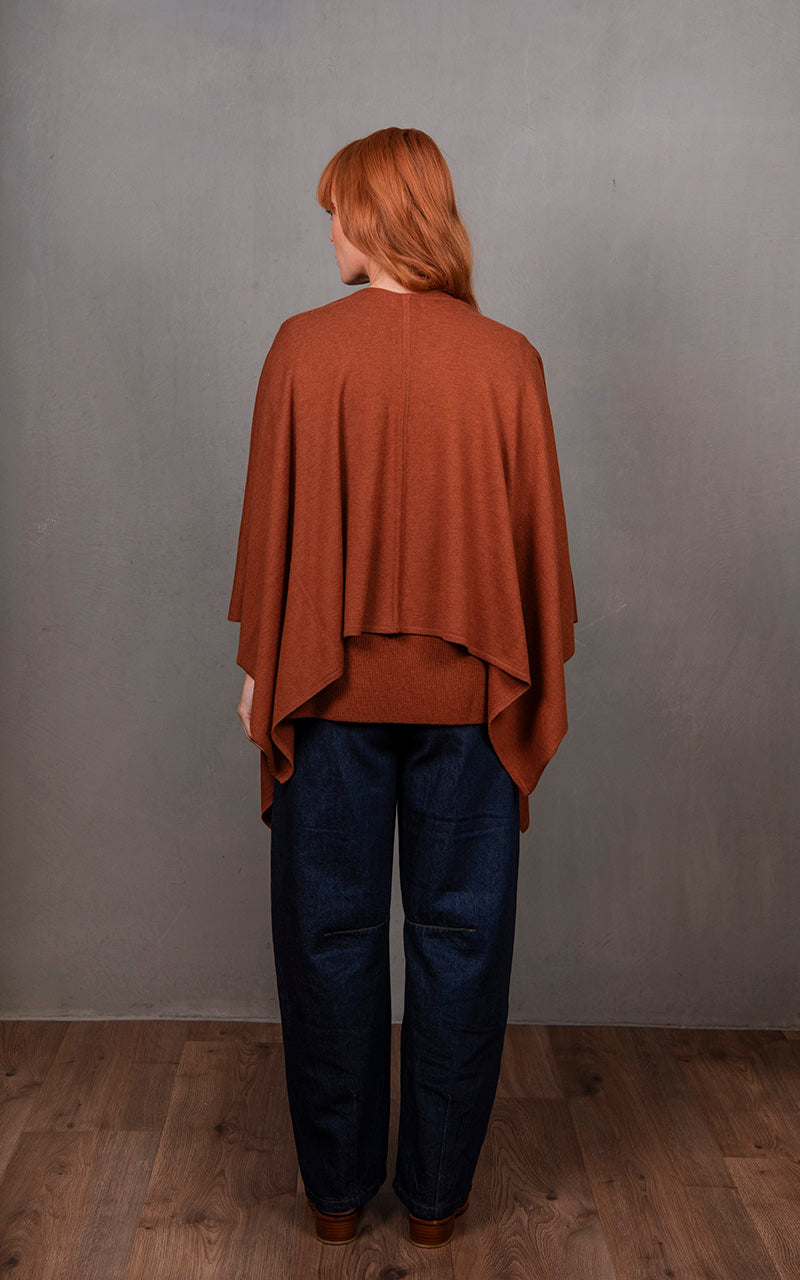 BRIDGE & LORD MERINO CASHMERE WRAP COGNAC