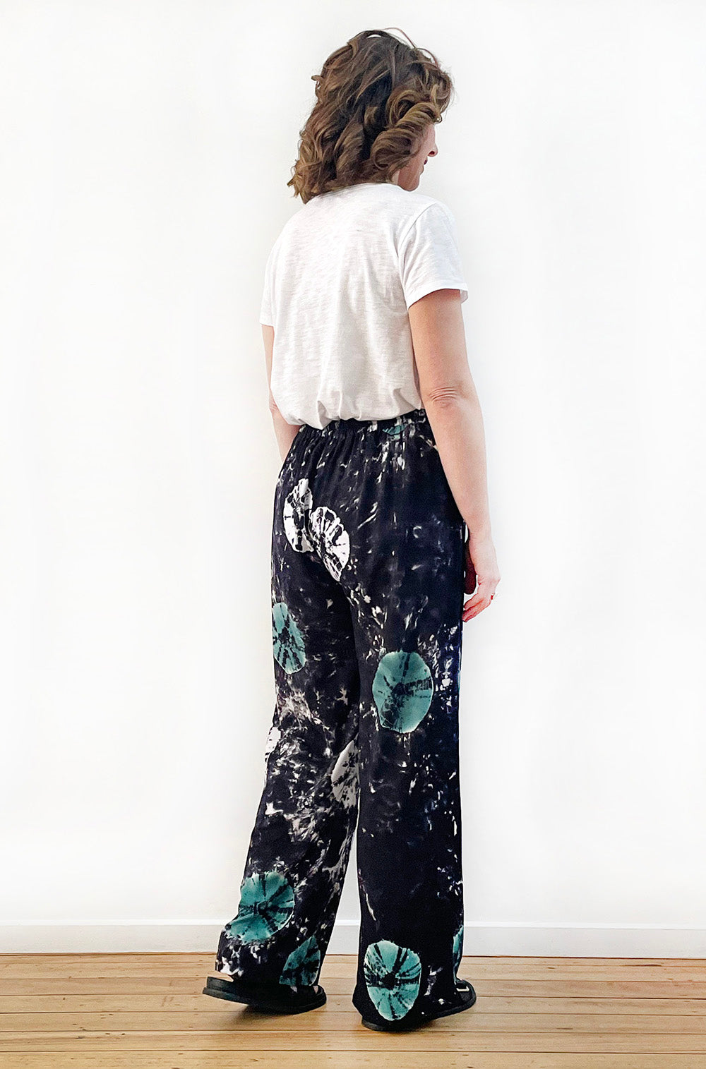 HAND DYED FULL LENGTH WIDE LEG PANT JADE