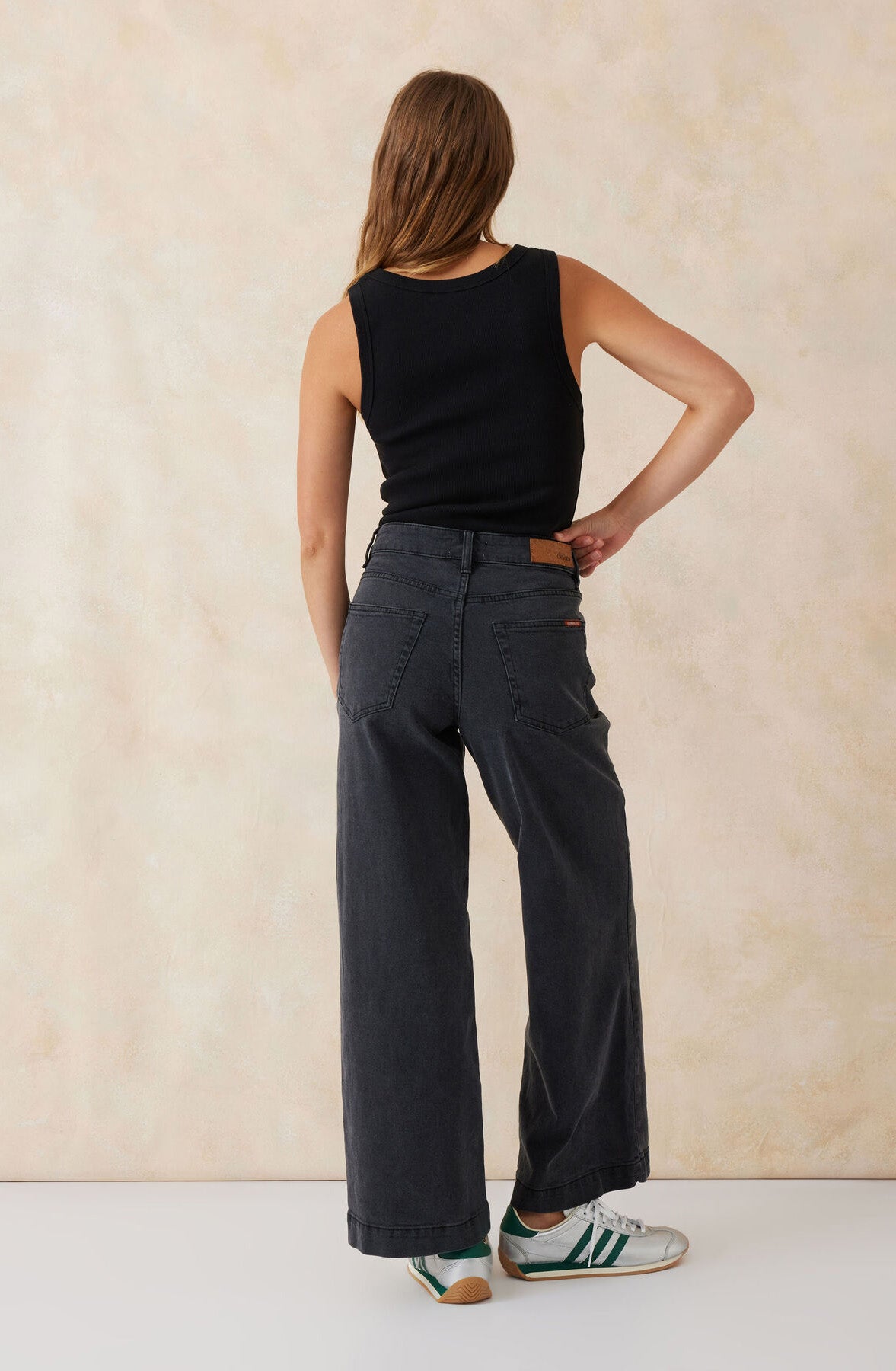 CERES LIFE WIDE LEG JEAN WASHED BLACK DENIM