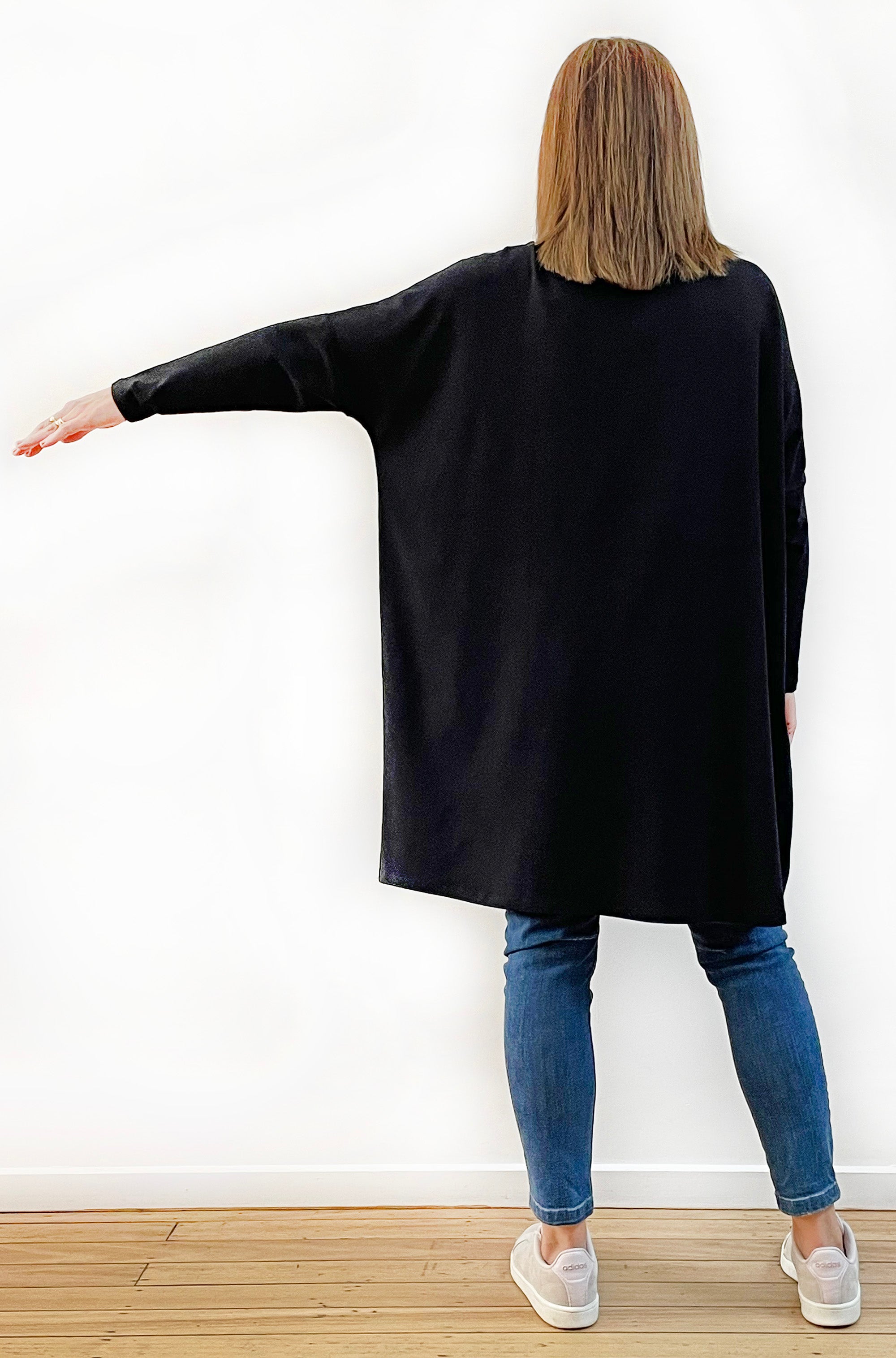 BAMBOO/ORGANIC COTTON BOX TUNIC BLACK