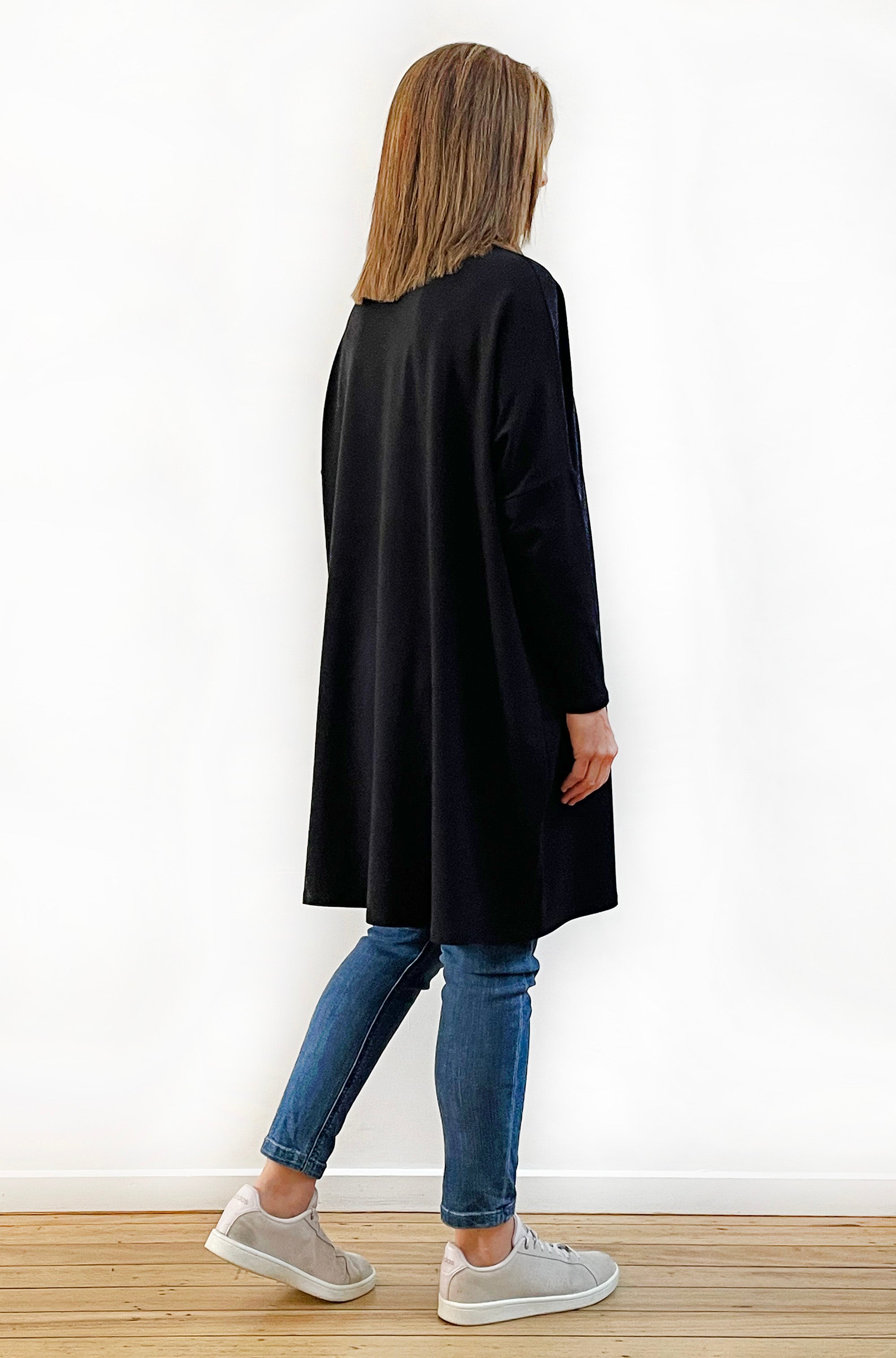 BAMBOO/ORGANIC COTTON BOX TUNIC BLACK