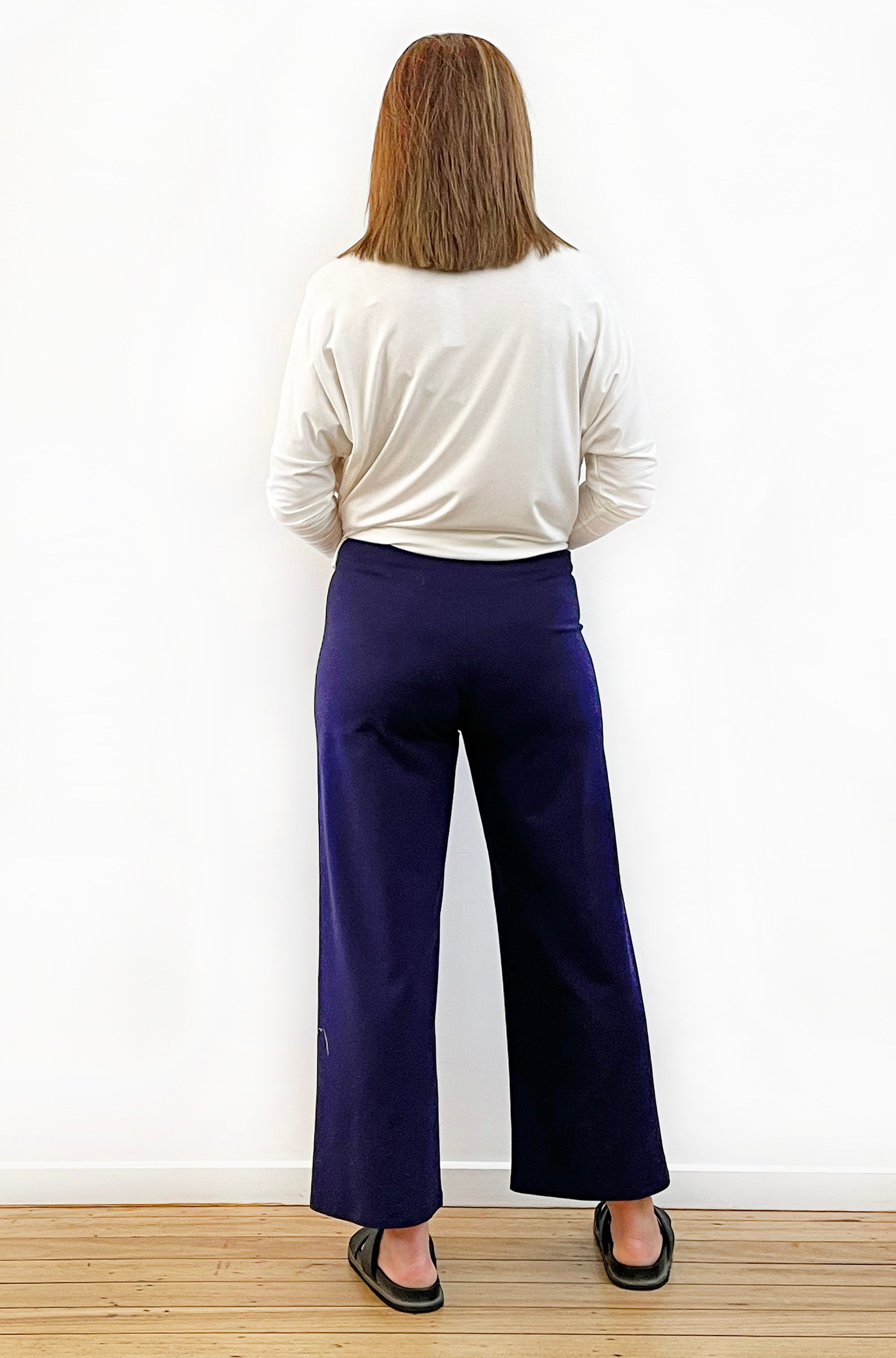 BAMBOO/ORGANIC COTTON WIDE LEG PANT NAVY