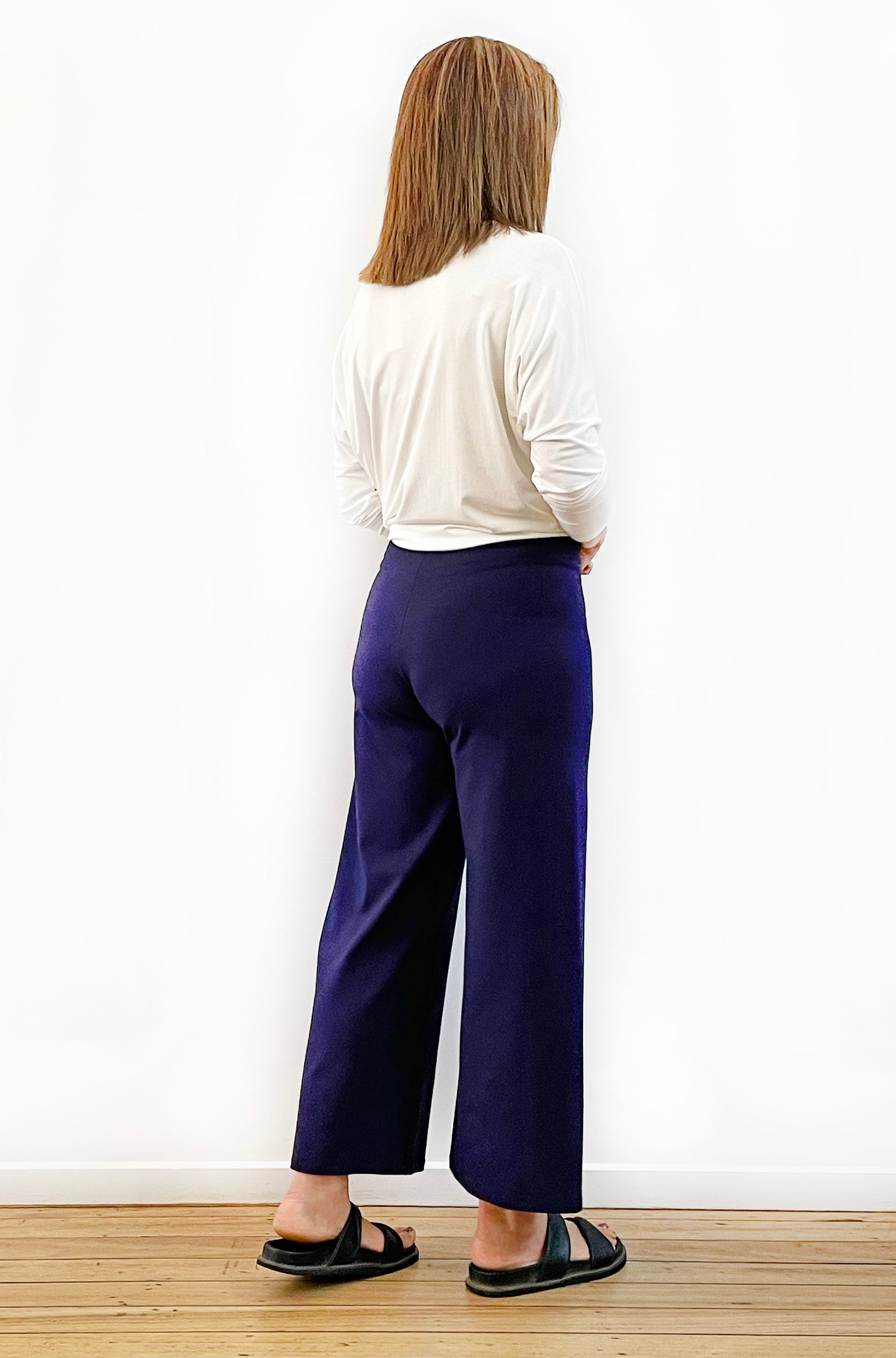 BAMBOO/ORGANIC COTTON WIDE LEG PANT NAVY