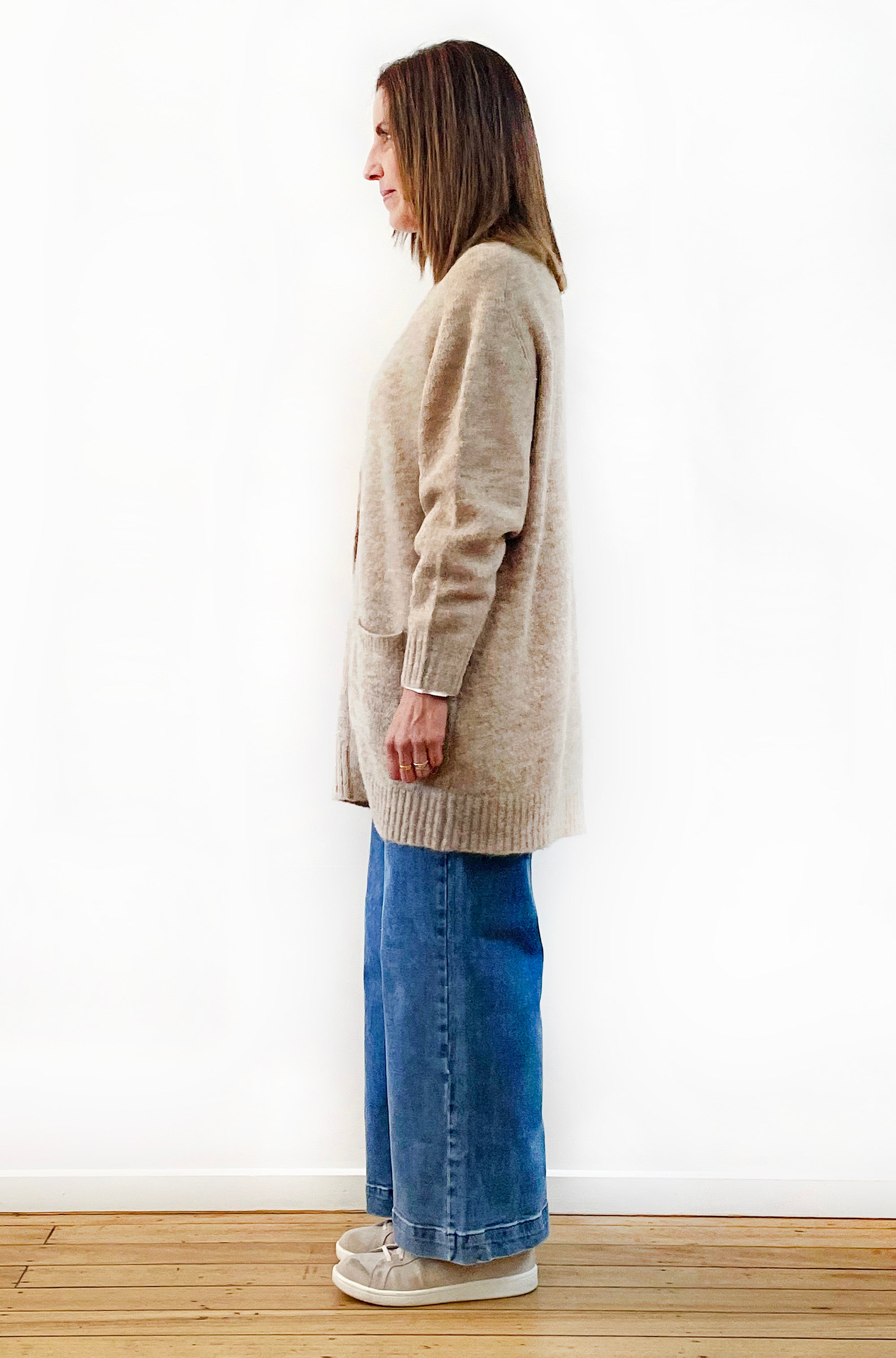 ALPACA/WOOL BLEND OVERSIZED CARDI STONE