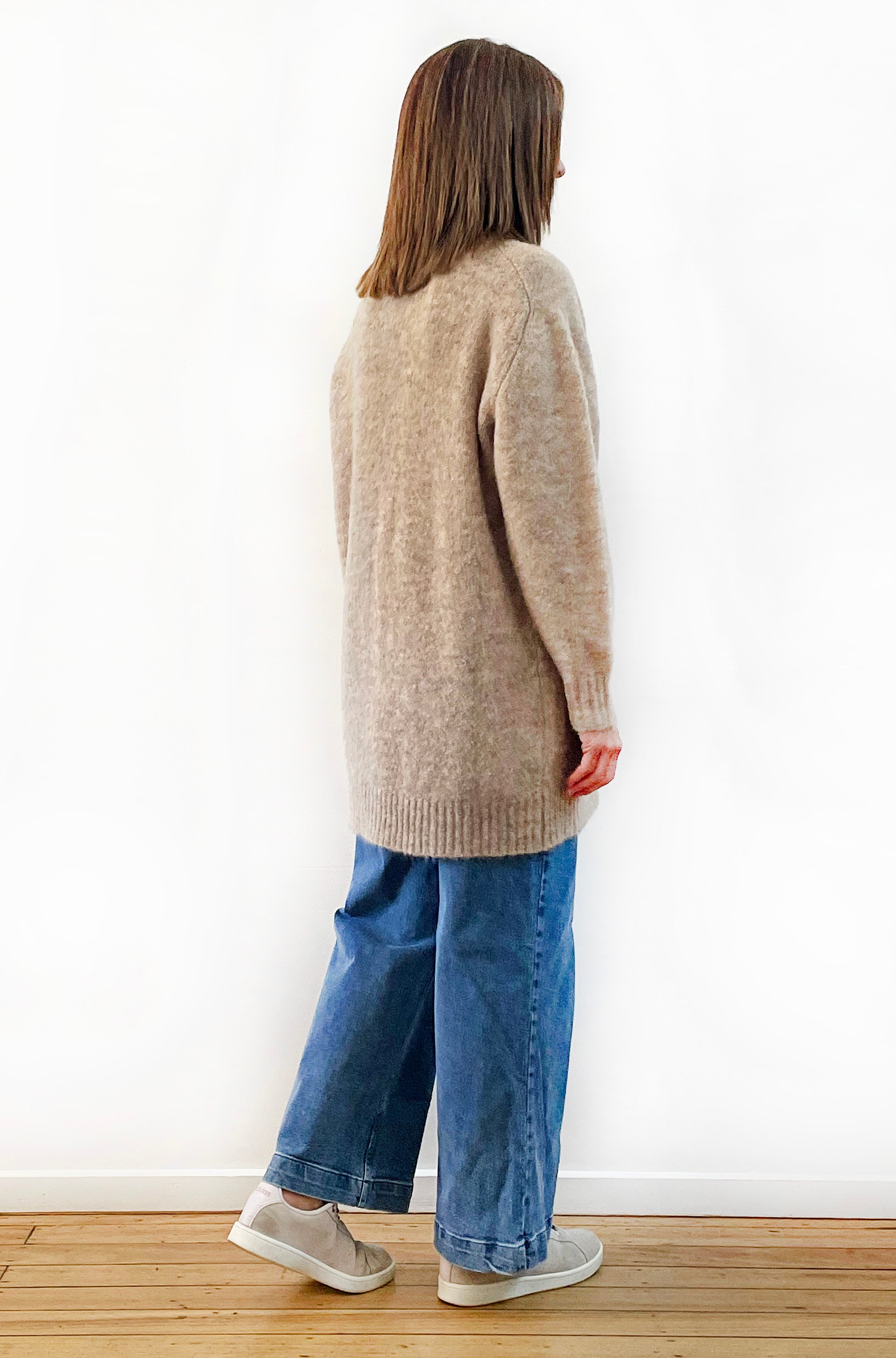 ALPACA/WOOL BLEND OVERSIZED CARDI STONE